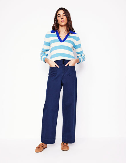 Pantalon Primrose à poches plaquées-Bleu Marine