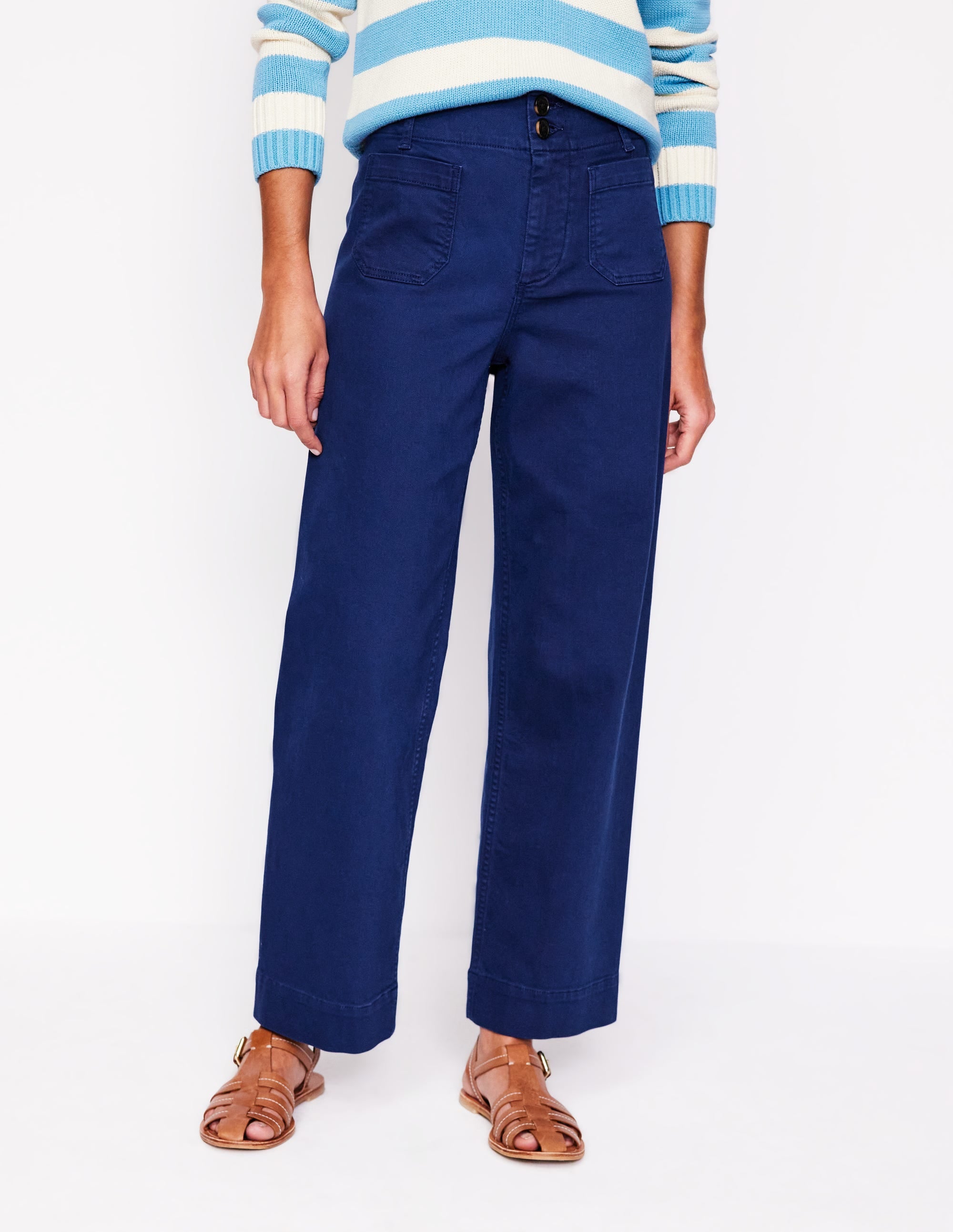Primrose Patch Pocket Trousers-Navy - Image 5