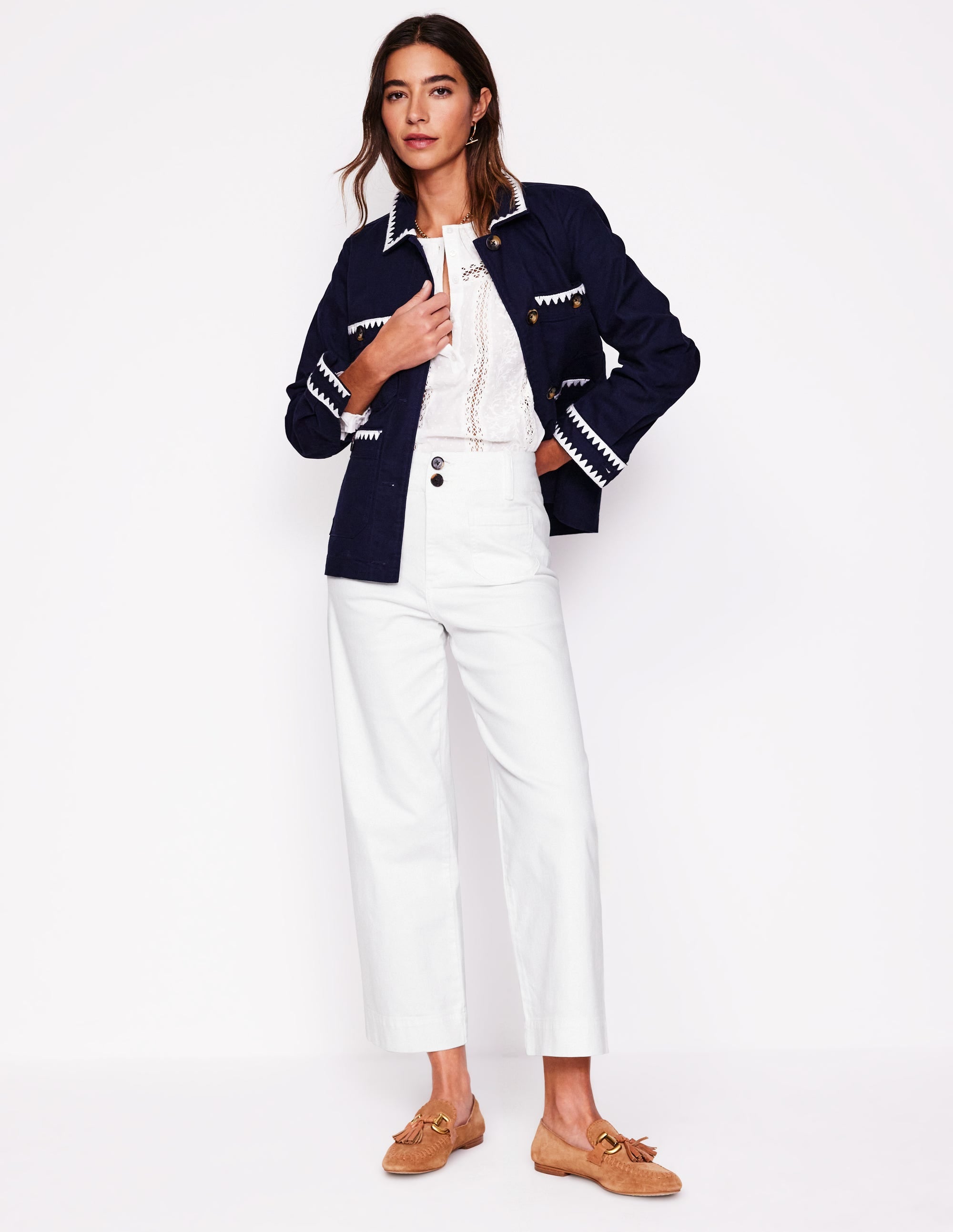 Primrose Hose mit aufgesetzten Taschen-Weiß - Image 1