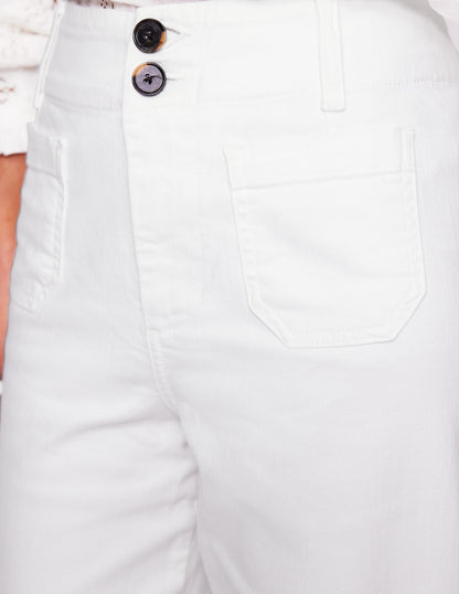 Primrose Patch Pocket Trousers-White-5