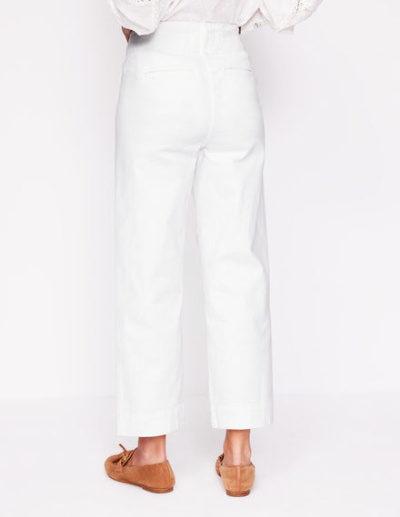 Pantalon Primrose à poches plaquées-Blanc