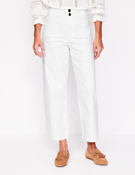 Pantalon Primrose à poches plaquées-Blanc