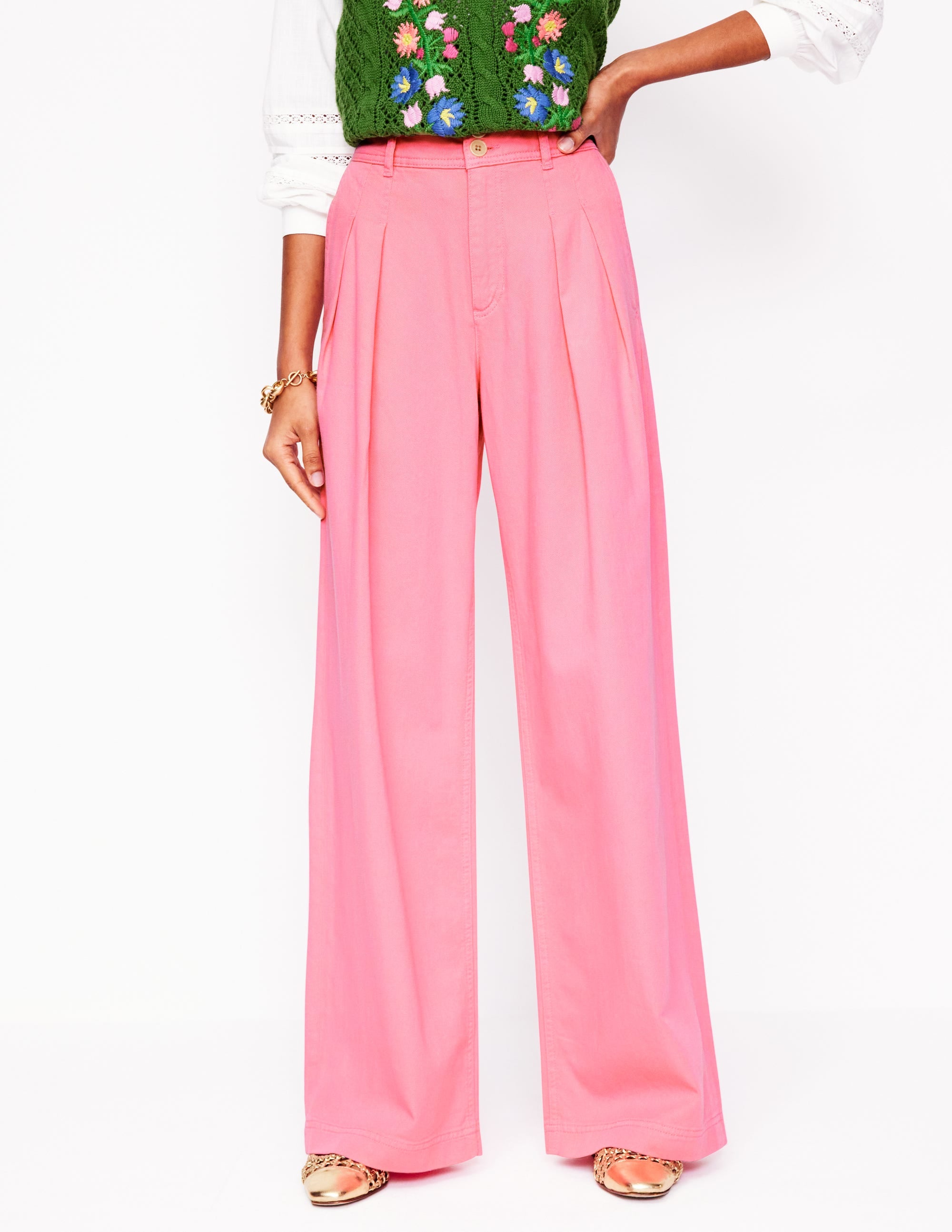 Brompton Hose mit weitem Bein-Rosa Rose - Image 5