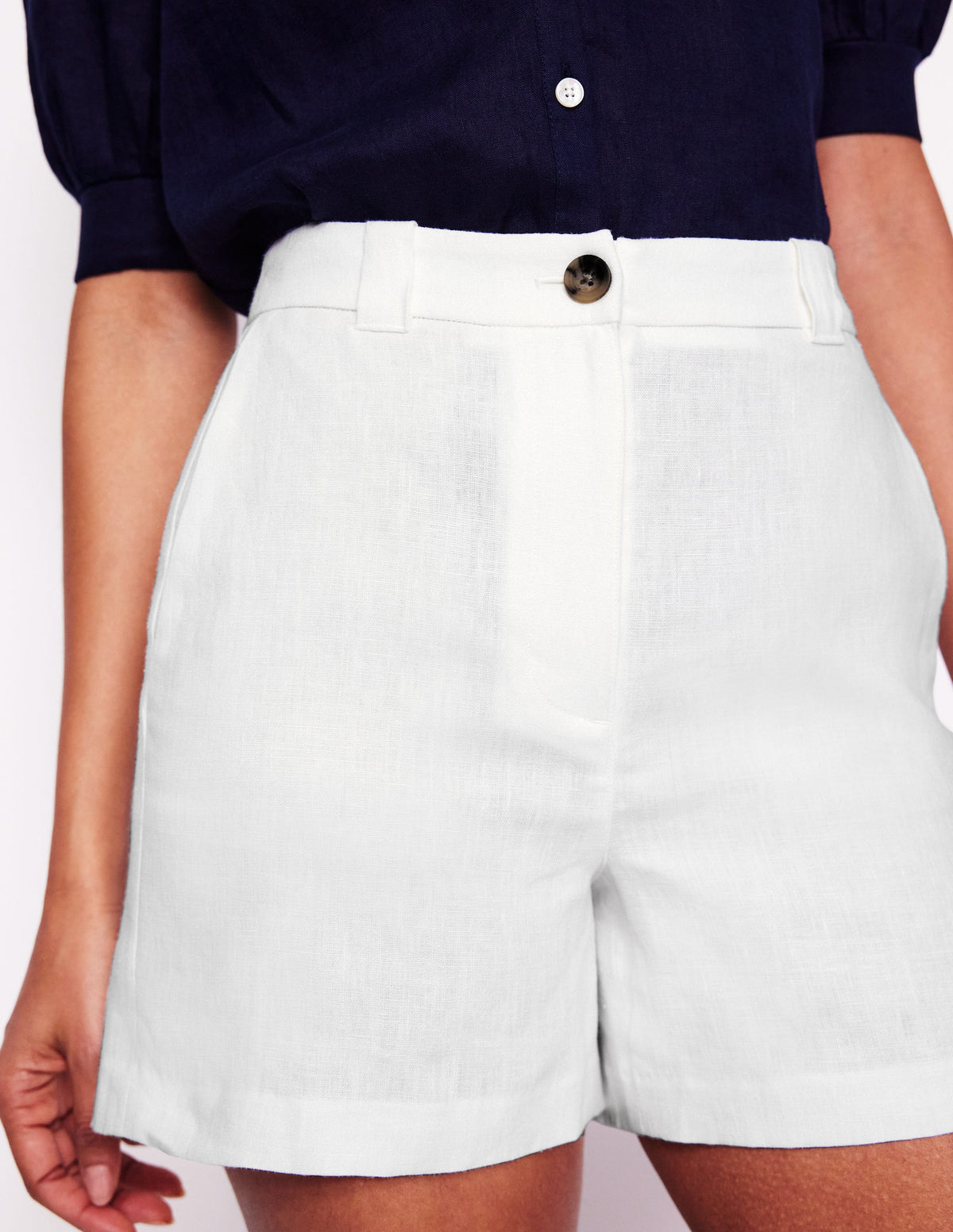 Short Westbourne en lin-Blanc - Image 5