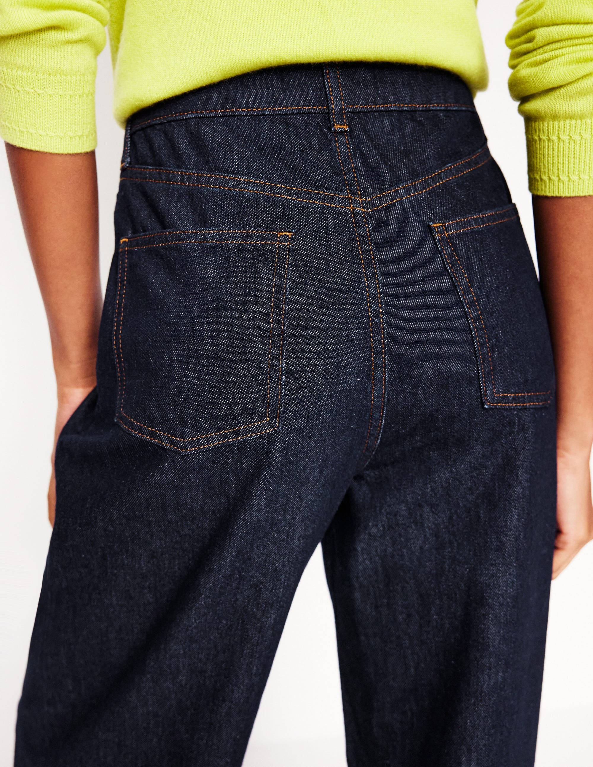 Mid Rise Fluid Denim Trousers-Indigo Rinse - Image 1