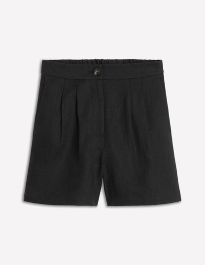 Dulwich Leinen-Shorts-Schwarz