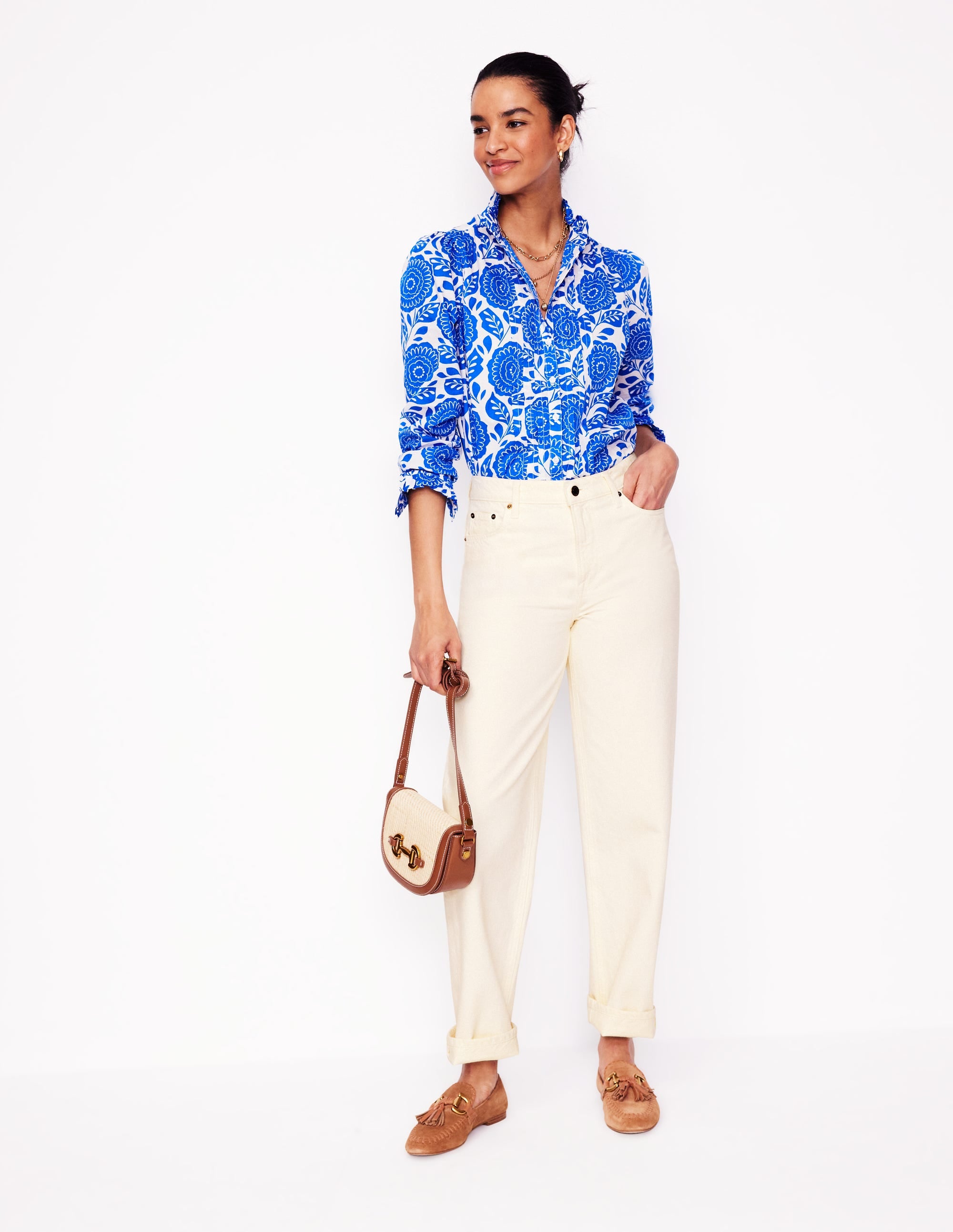 Jean décontracté taille mi-haute-Aristocratic Blue - Image 1