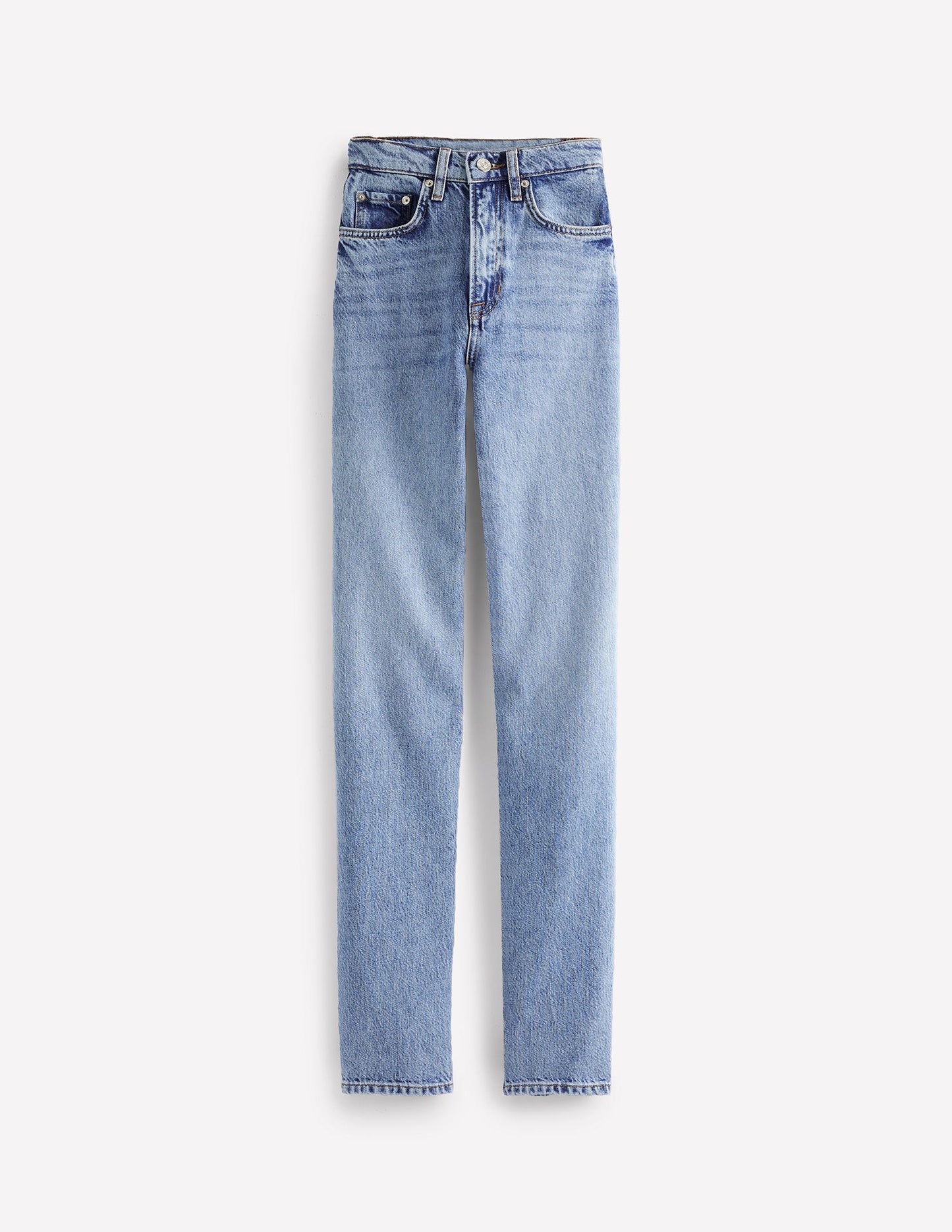 High Rise Rigid Straight Jeans-Light Vintage