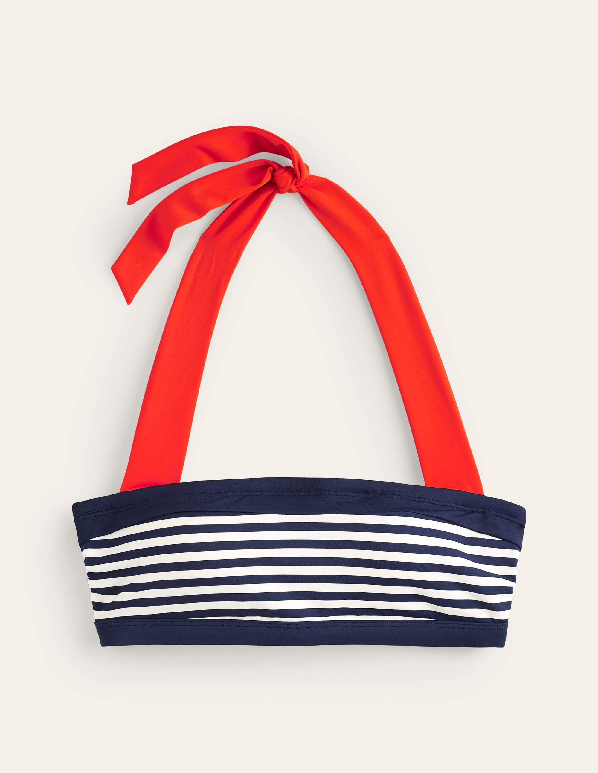 Haut de bikini Santorini-Rouge, rayé bleu marine - Image 5