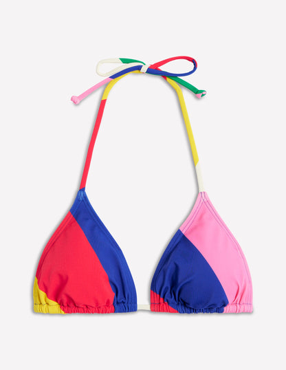 Haut de bikini Symi avec liens-Multi, motif Rainbow Cascade