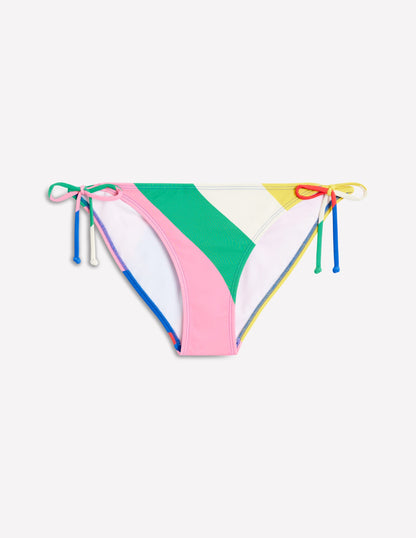 Bas de bikini Symi avec liens-Multi, motif Rainbow Cascade