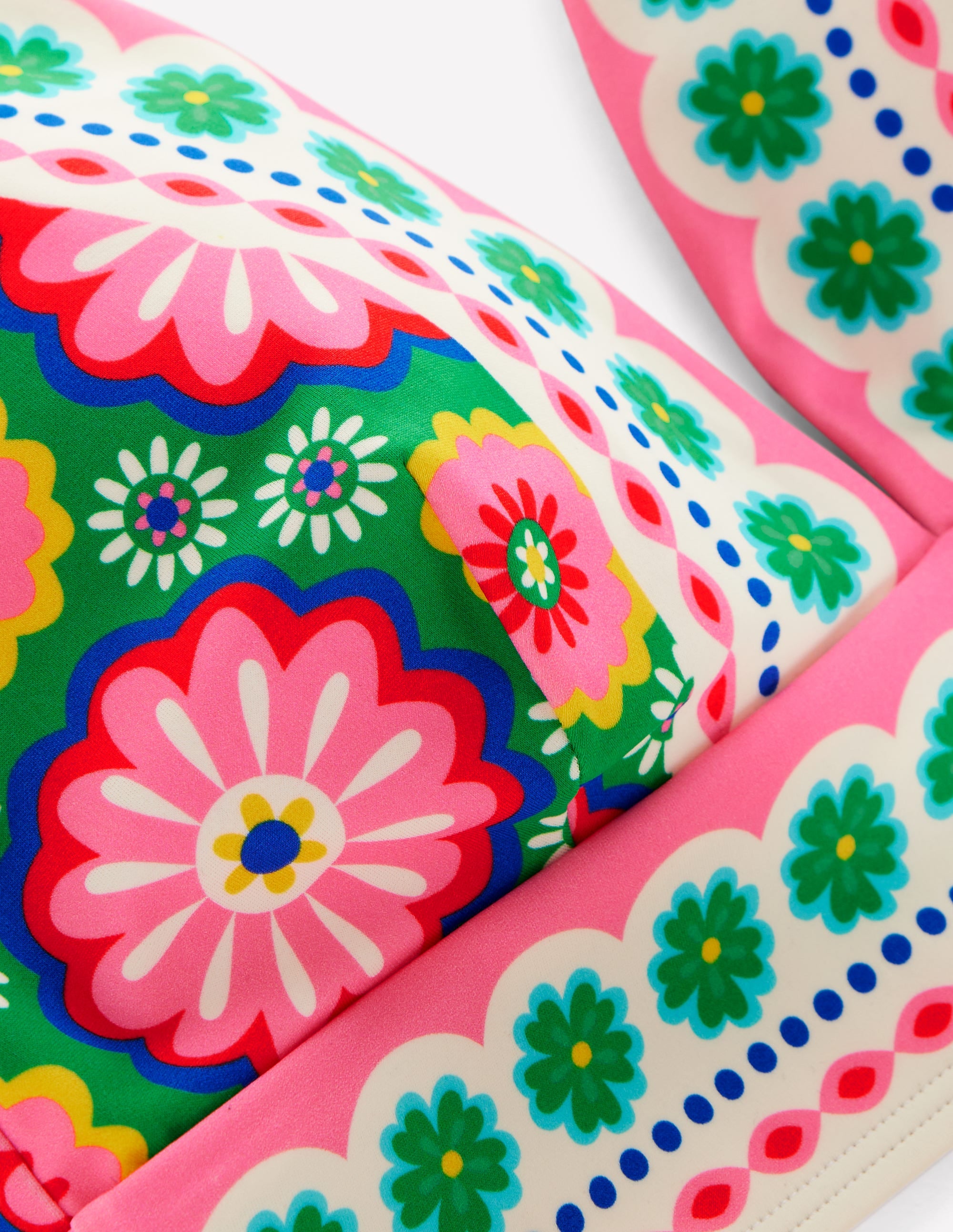 Haut de bikini col V Porto-Multi, motif Flower Tile - Image 5