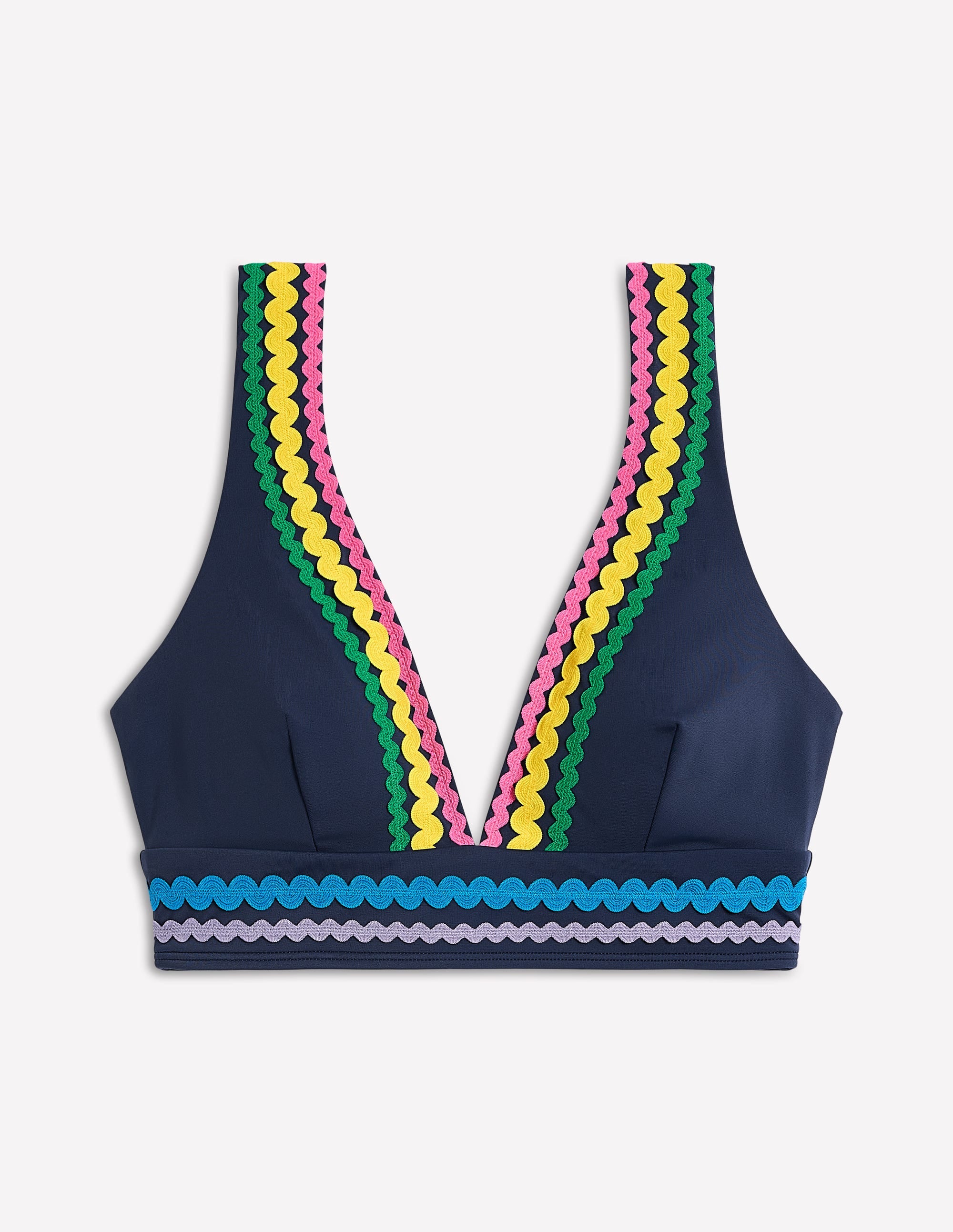 Haut de bikini col V Porto-Zigzag bleu marine - Image 5