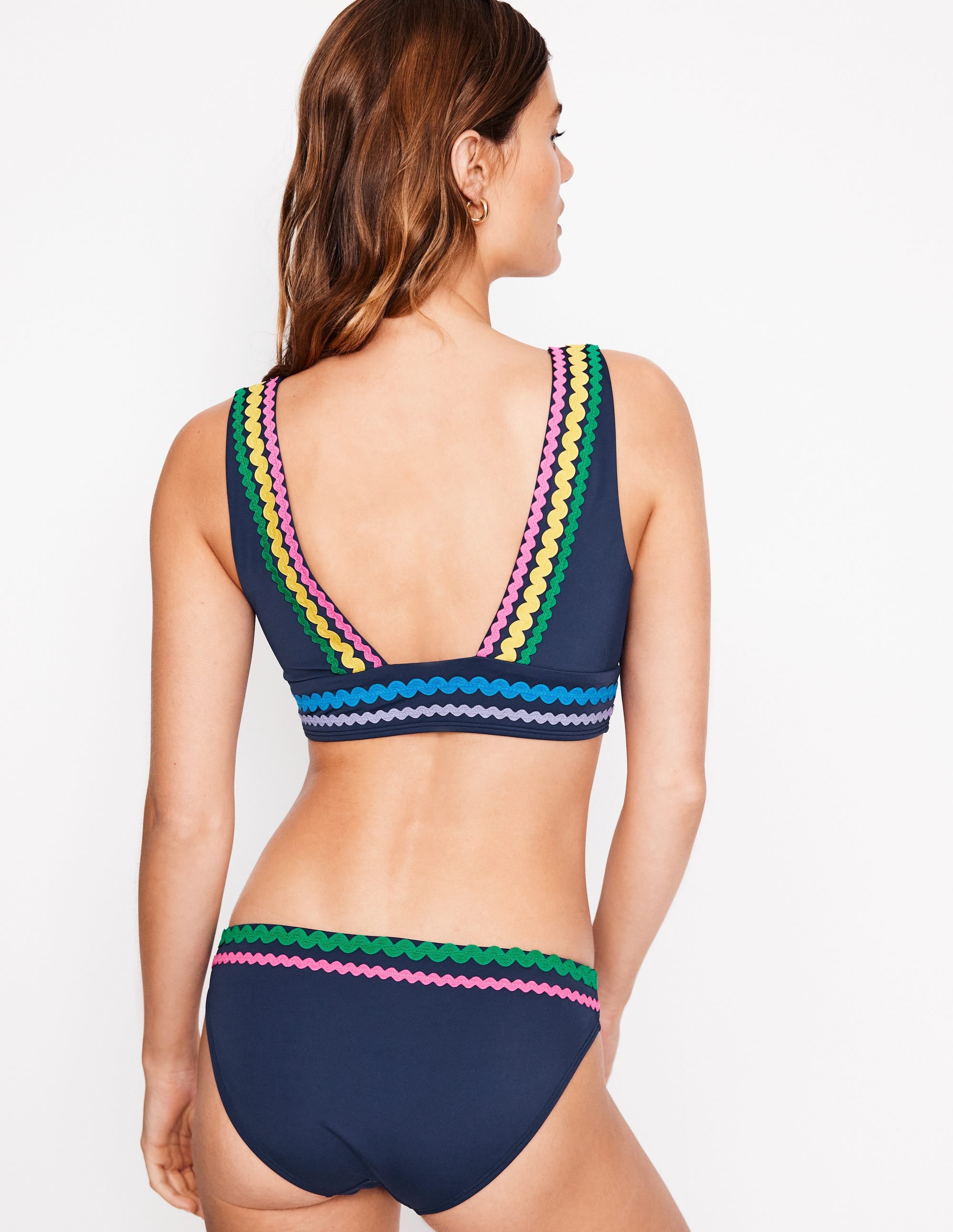 Haut de bikini col V Porto-Zigzag bleu marine - Image 3
