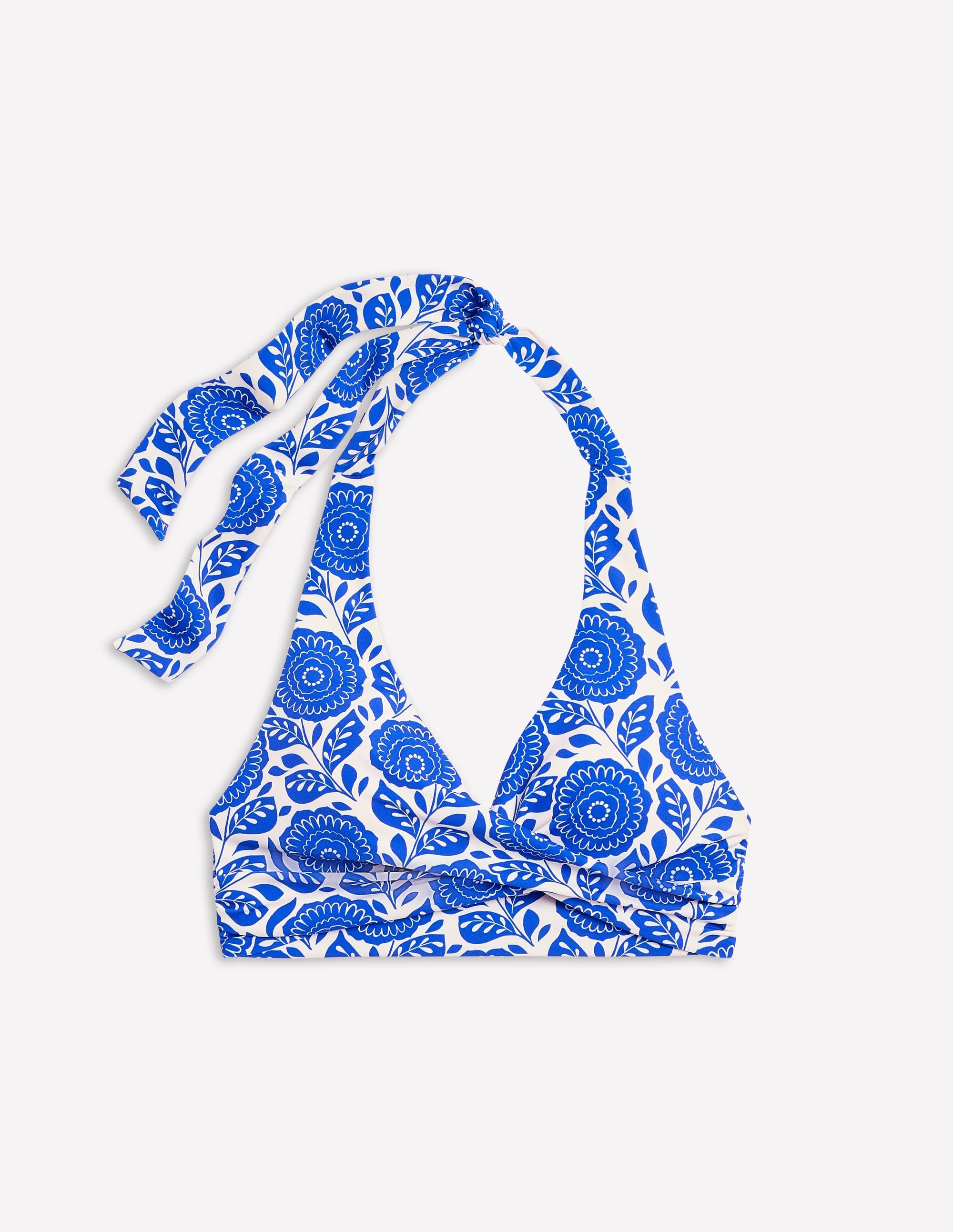 Levanzo Neckholder-Bikinioberteil-Blauer Dahlienstempel - Image 5