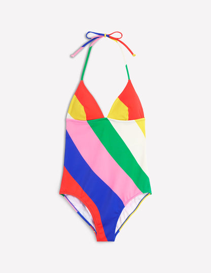 Maillot de bain Symi à liens-Multi, motif Rainbow Cascade