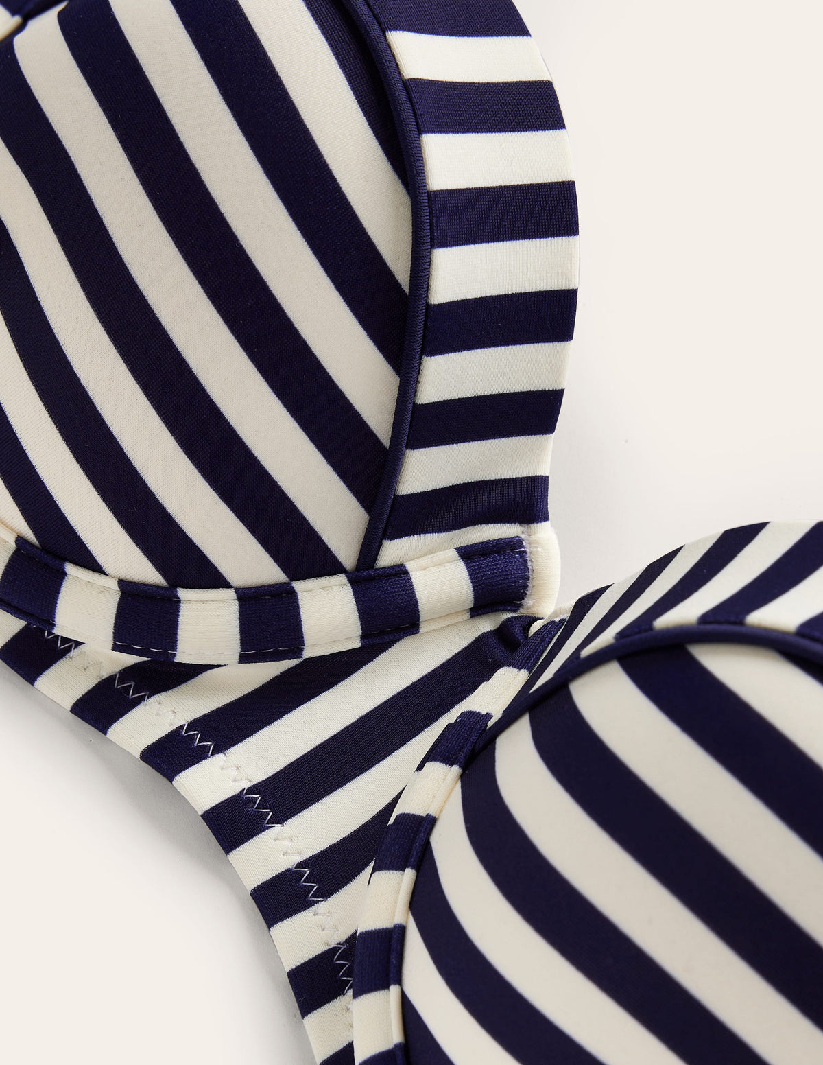 Rhodes Cup Sized Bikini Top-Navy, Ivory Stripe - Image 8