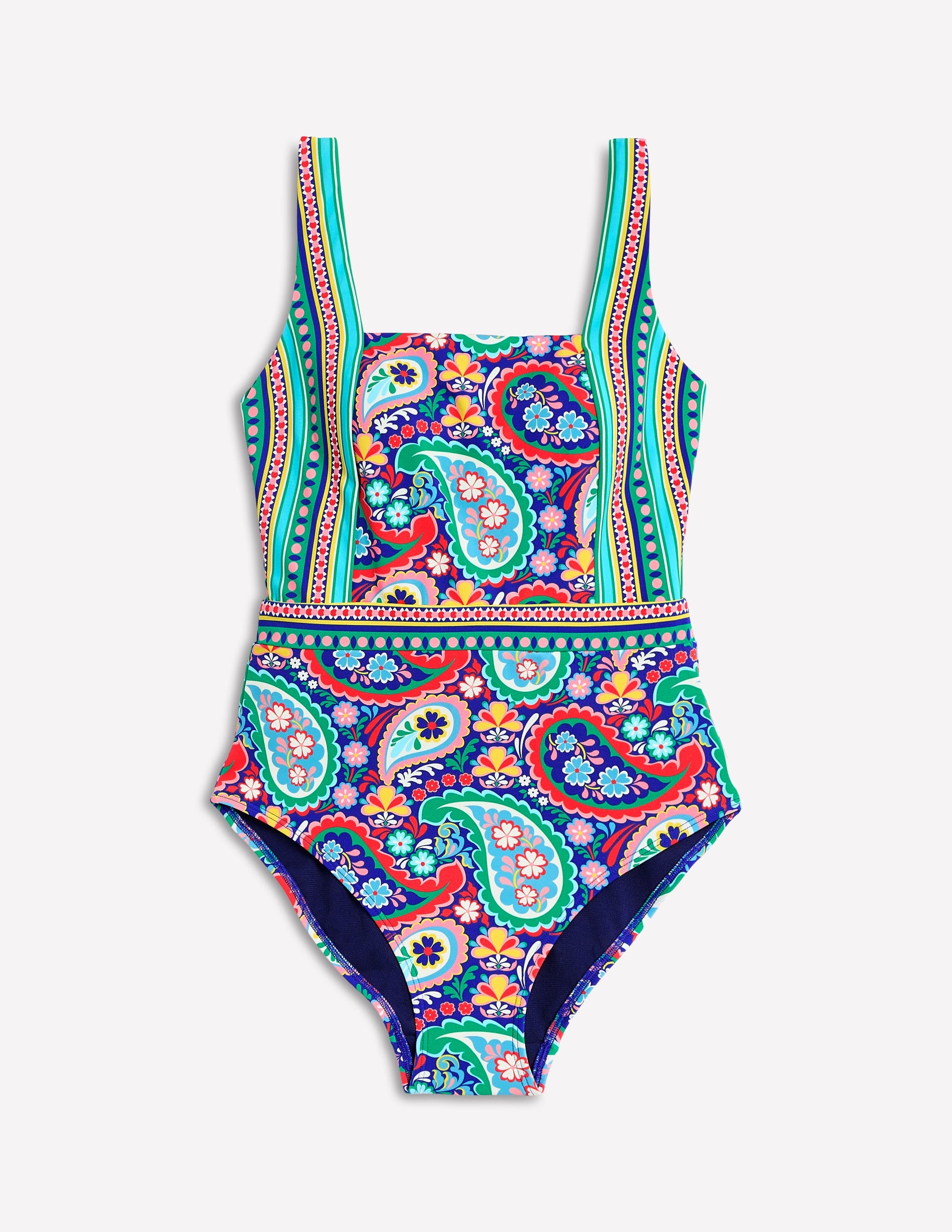 Lefkada Badeanzug mit quadratischem Ausschnitt-Bunt, Wiesen-Paisley - Image 6