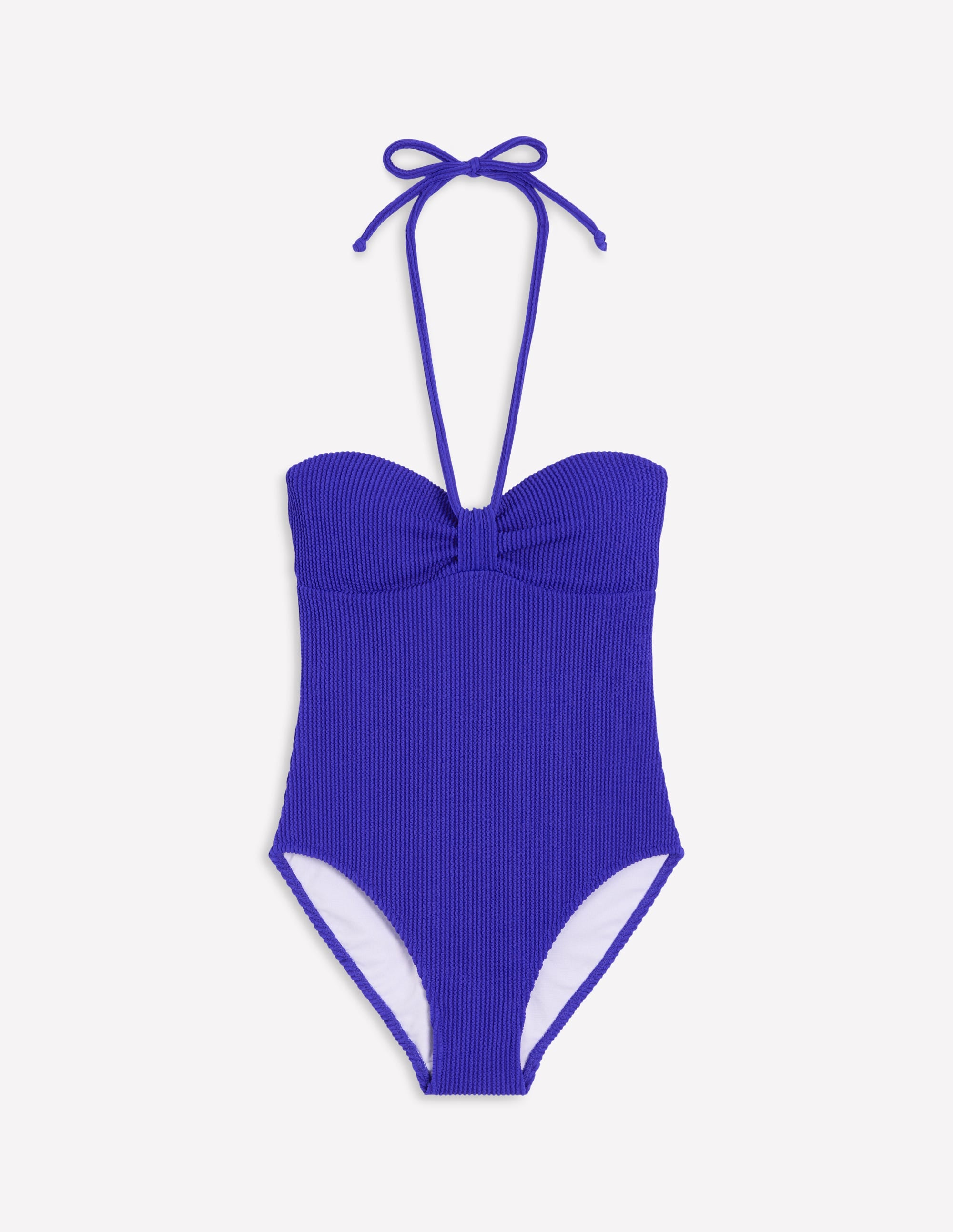 Badeanzug mit Crinkle-Struktur-Blassblau - Image 7