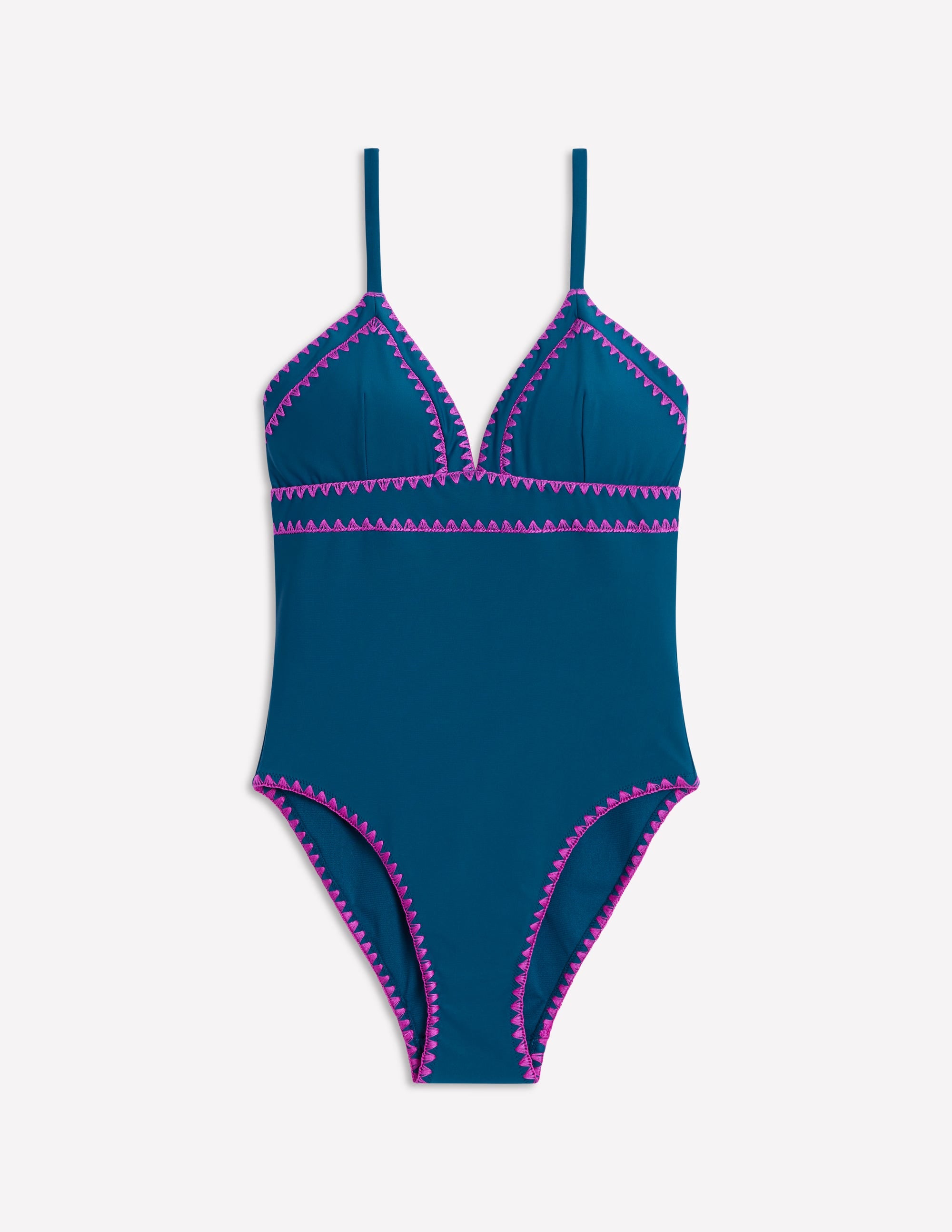Kasos Badeanzug mit V-Ausschnitt zum Binden-Ozean, Kräftiges Fuchsia - Image 7