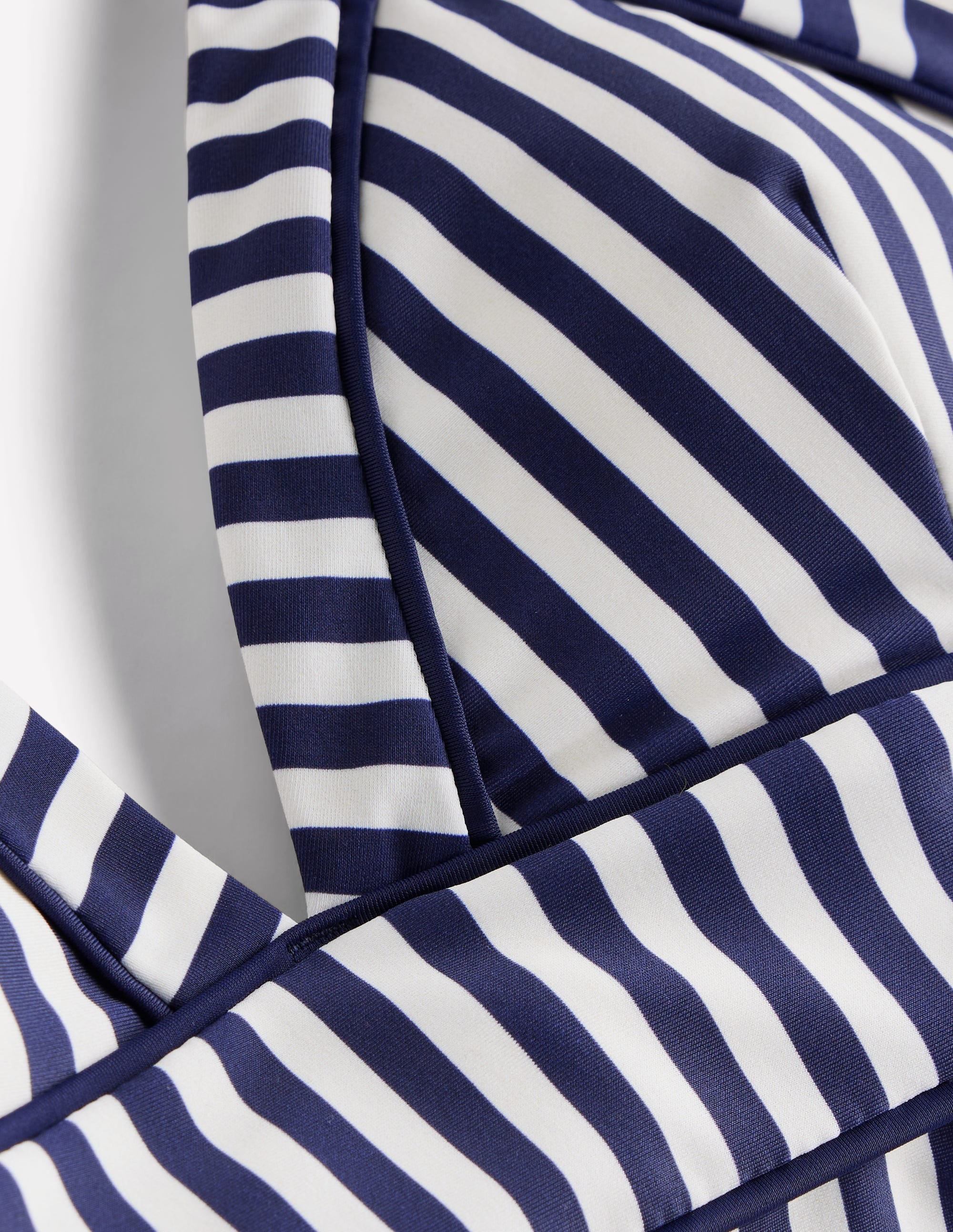 Kasos String V Neck Swimsuit-Navy, Ivory Stripe - Image 6