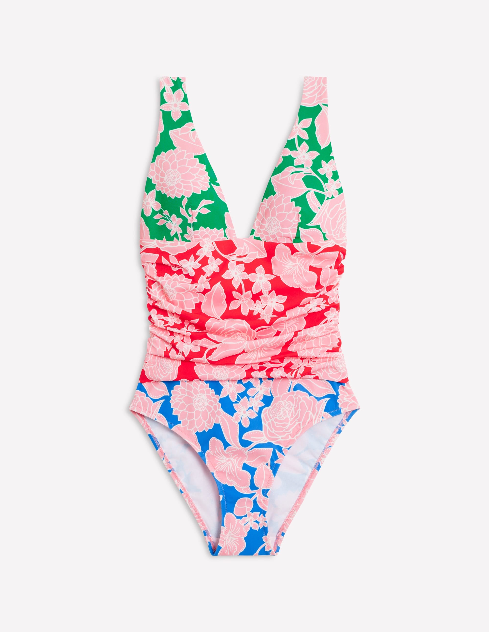 Maillot de bain Mykonos à encolure en V profonde-Multi, motif Blossom Cascade - Image 7