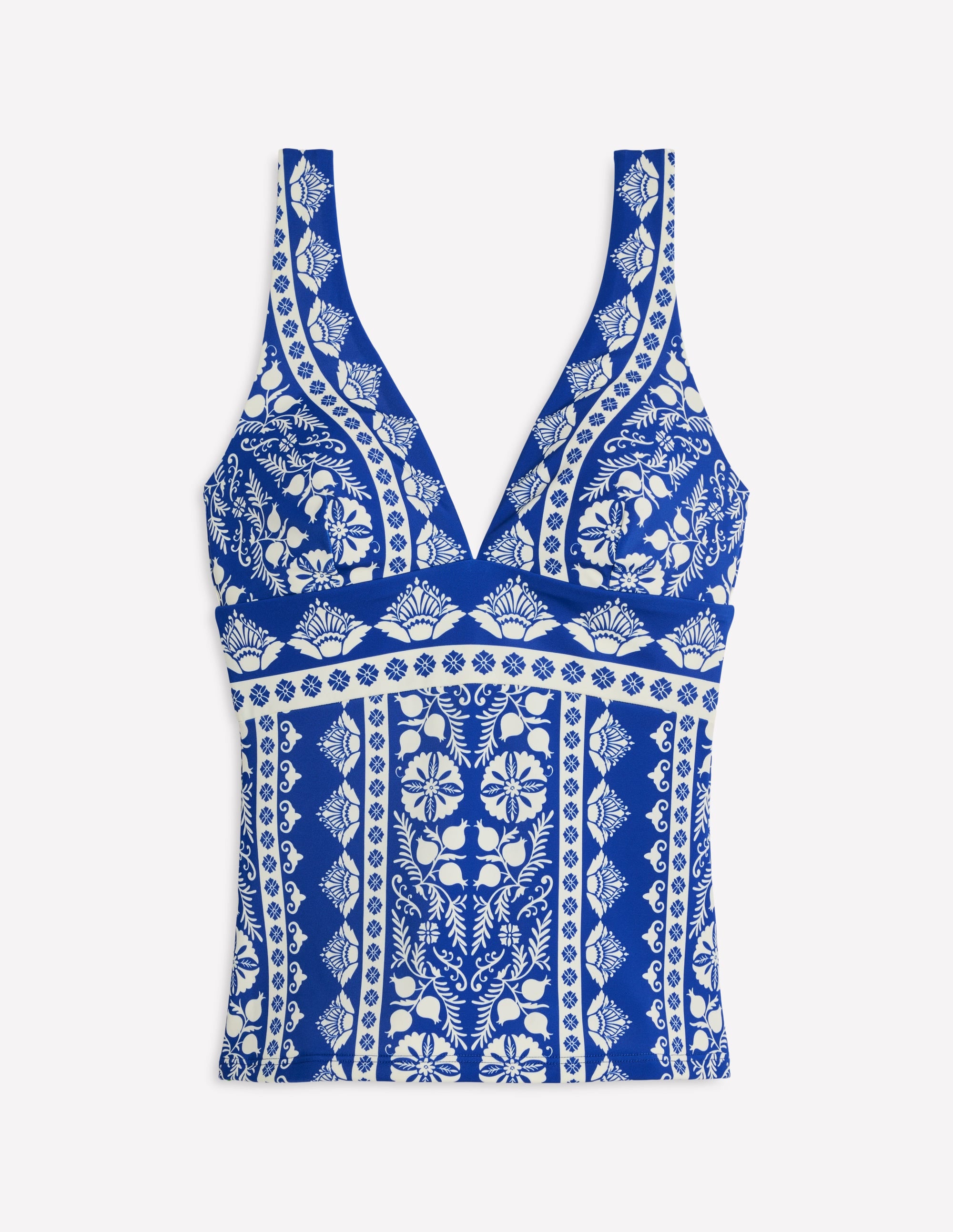 Top de tankini Porto-Bleu vif, motif Ornate Stripe - Image 5