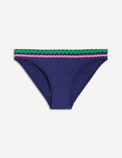 Bas de bikini Porto-Zigzag bleu marine