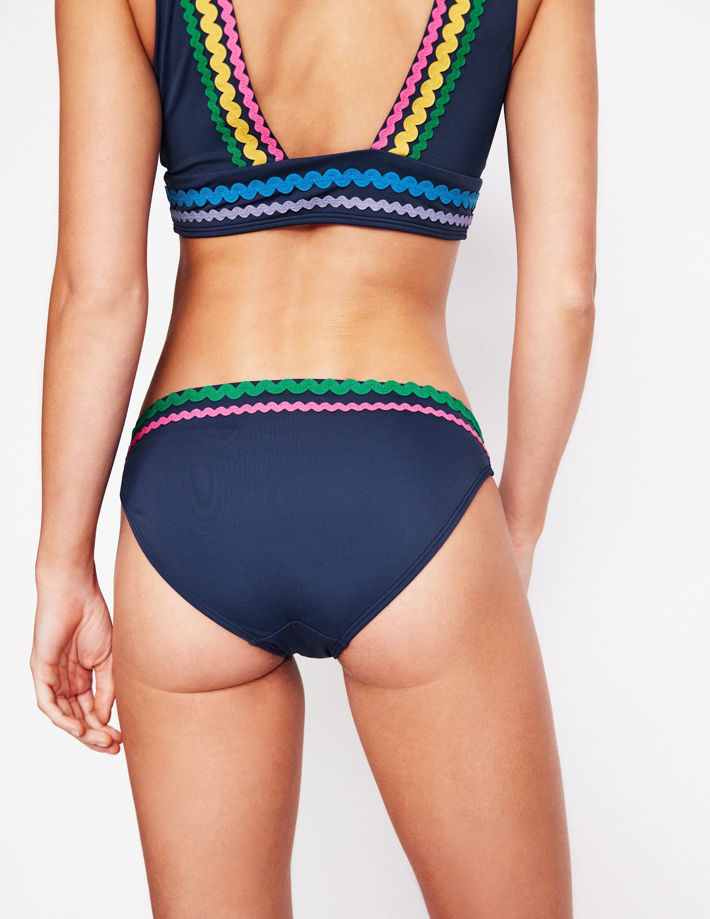 Bas de bikini Porto-Zigzag bleu marine