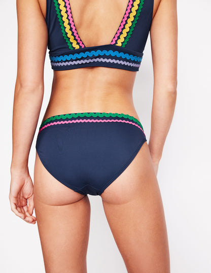 Bas de bikini Porto-Zigzag bleu marine