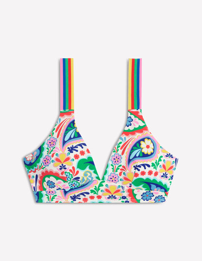 Interest Strap Bikini Top-Multi, Meadow Paisley