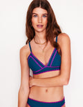 Haut de bikini Kasos avec liens et col V-Littoral, fuchsia intense