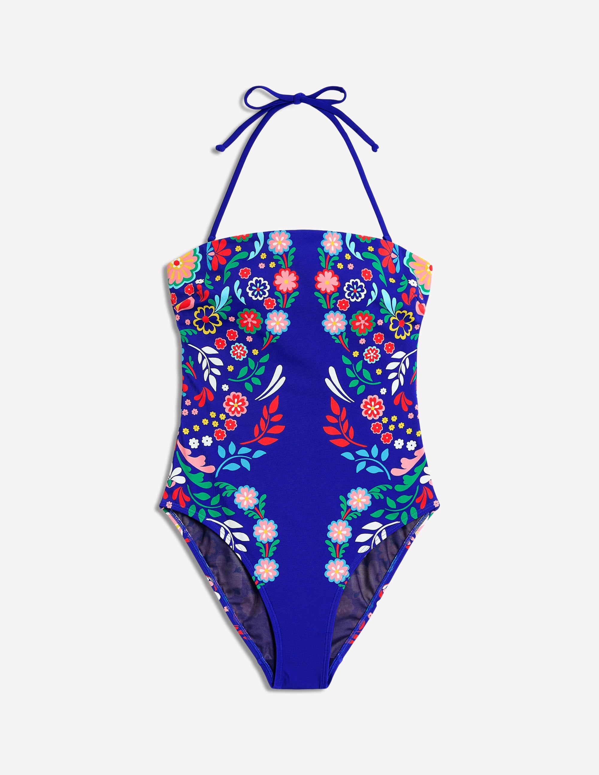 Paros Bandeau-Badeanzug-Blau, Strukturierte Wiese - Image 6