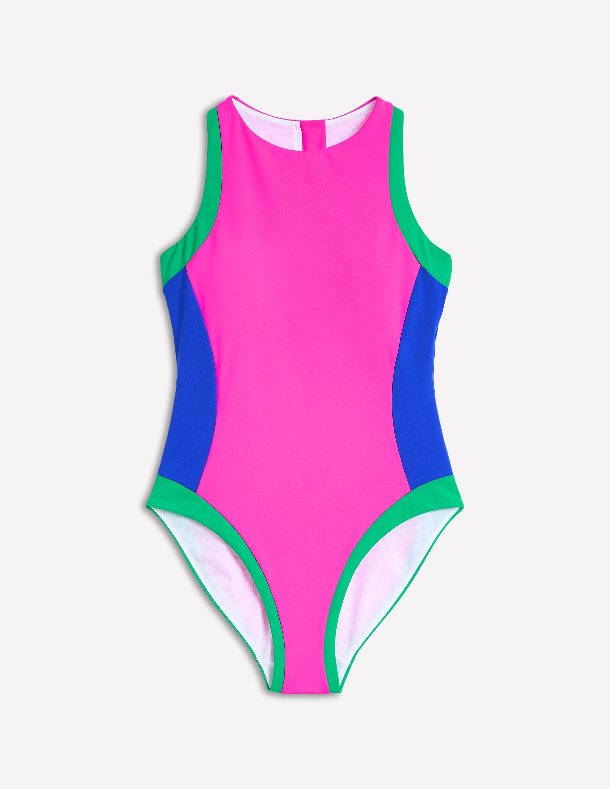 Maillot de bain sportif à col montant-Colourblock cobalt - Image 6