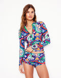 Badeshorts-Bunt, Wiesen-Paisley