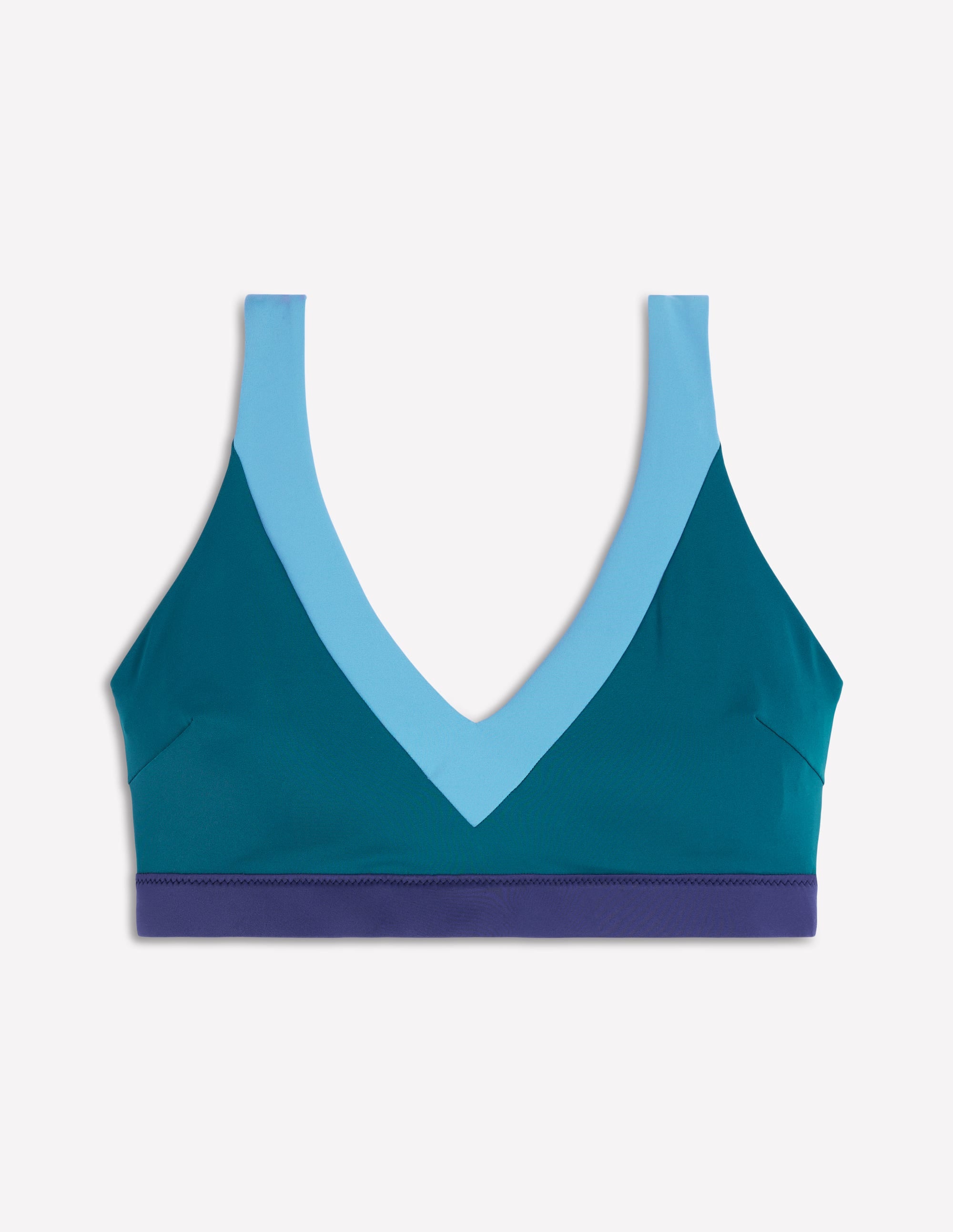 Campania Bikinioberteil mit gekreuzten Rückenträgern-Marineblau, Grün, Blau Blockfarben - Image 6