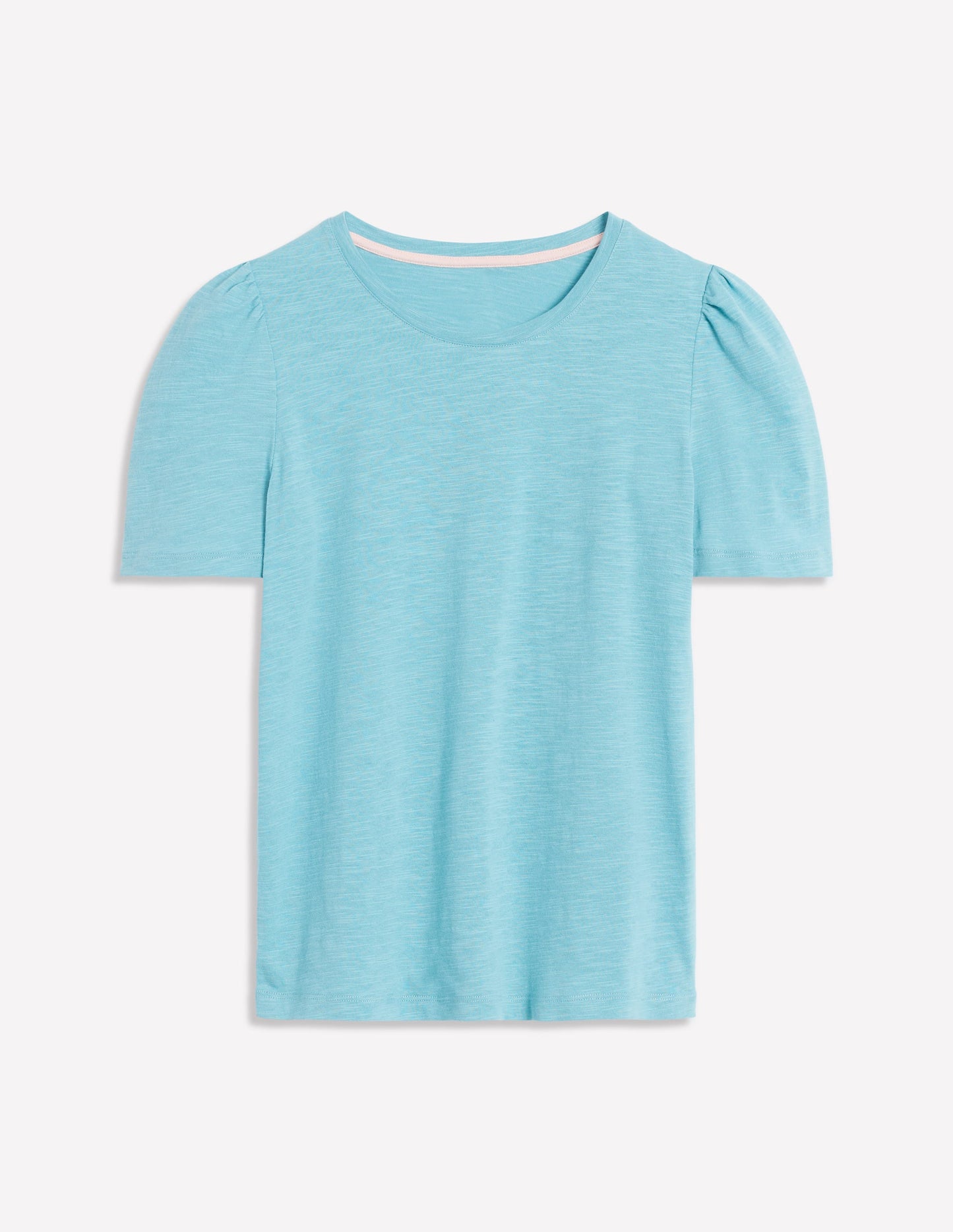 Cotton Puff Sleeve T-Shirt-Duck Egg Blue