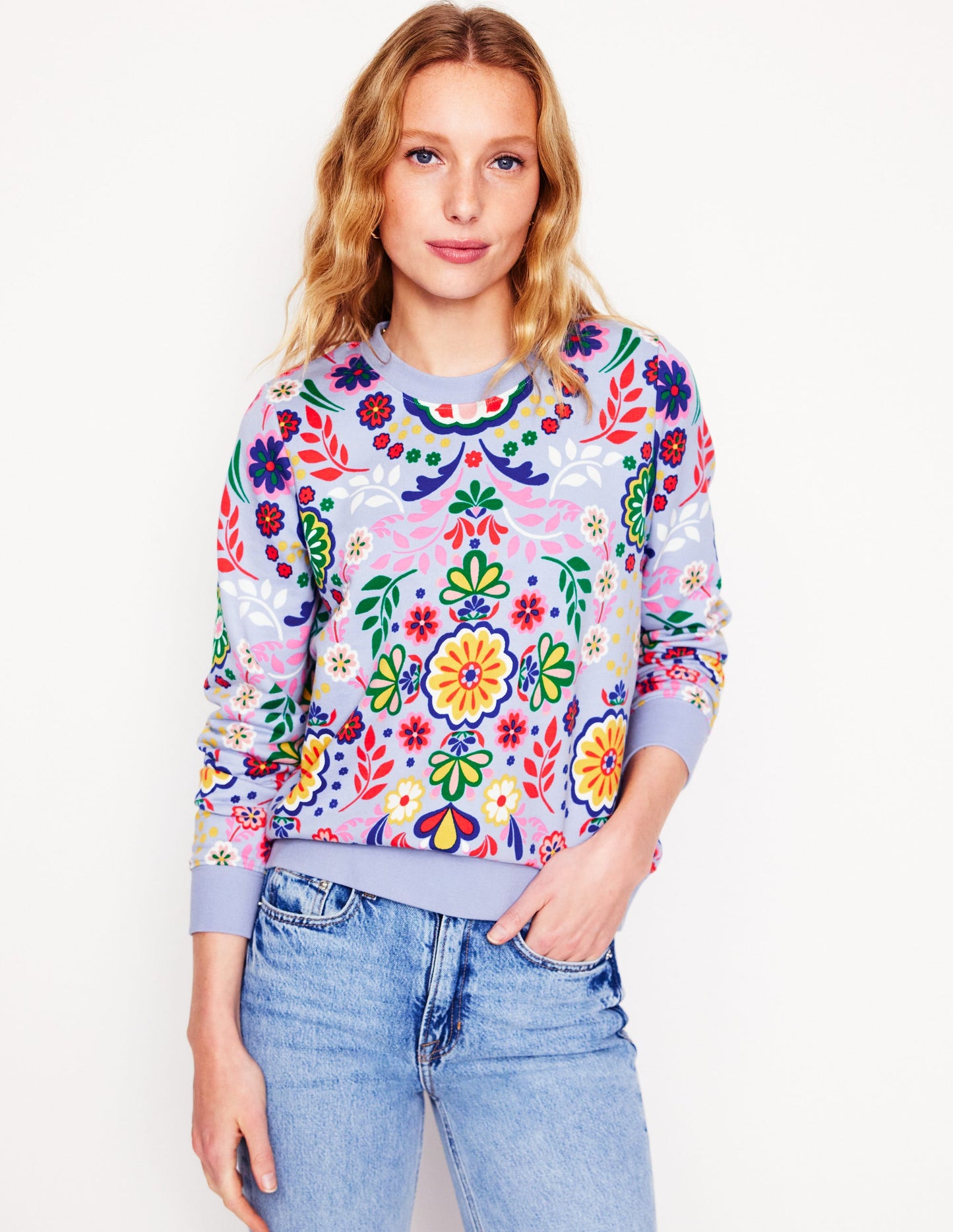 Hannah Sweatshirt mit Print-Bunt, Wiese