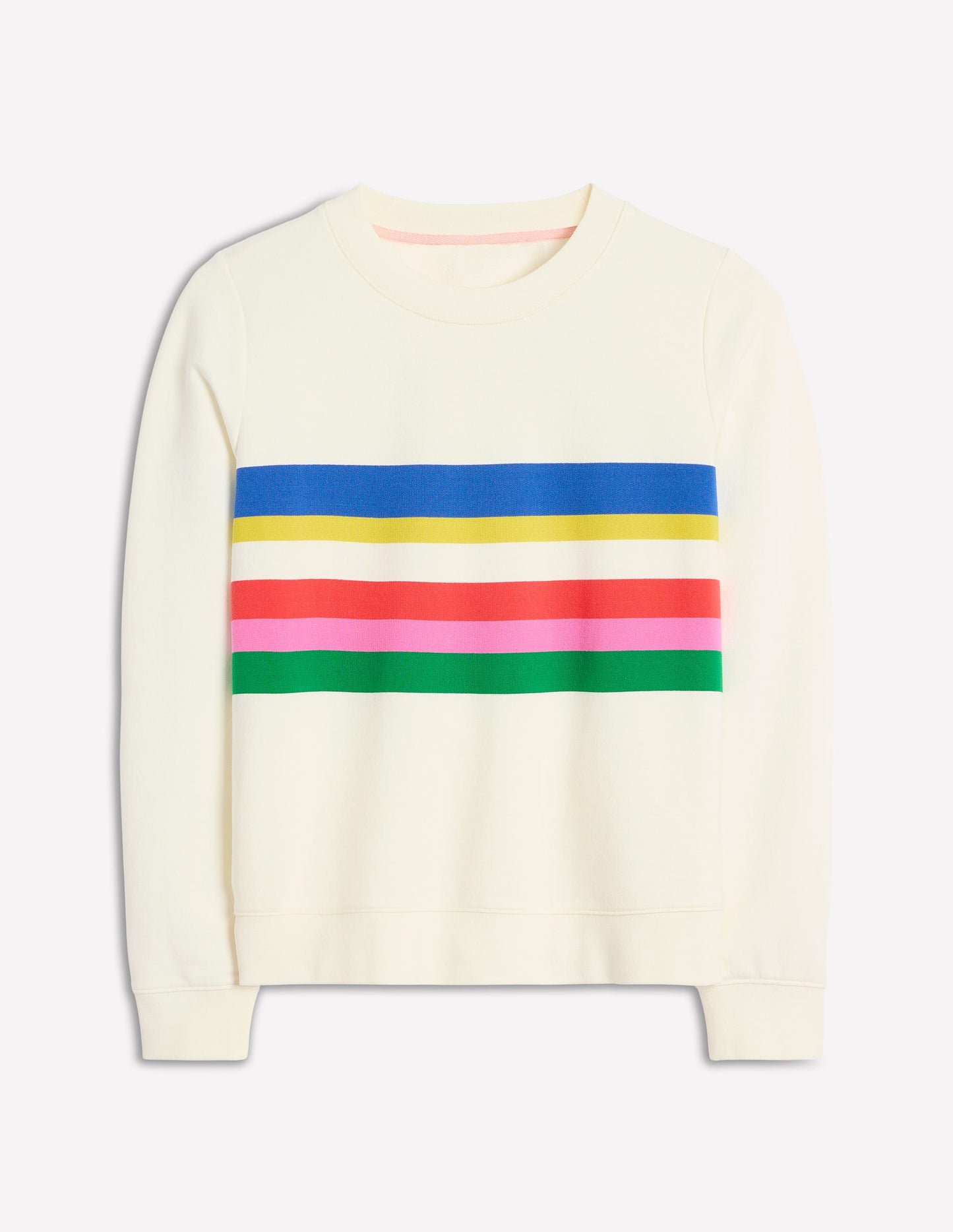 Hannah Printed Sweatshirt-Ivory, Multi Stripe