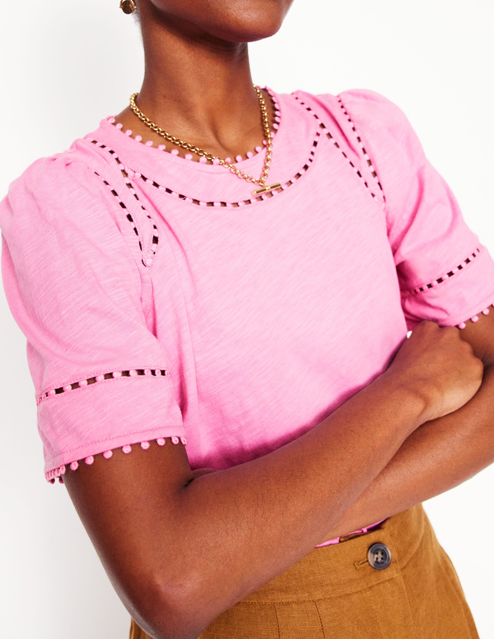 Top Mila à détails dentelle-Rose reine-des-prés - Image 2