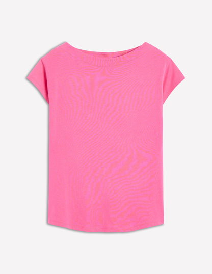 Supersoft Boat Neck T-Shirt-Tickled Pink