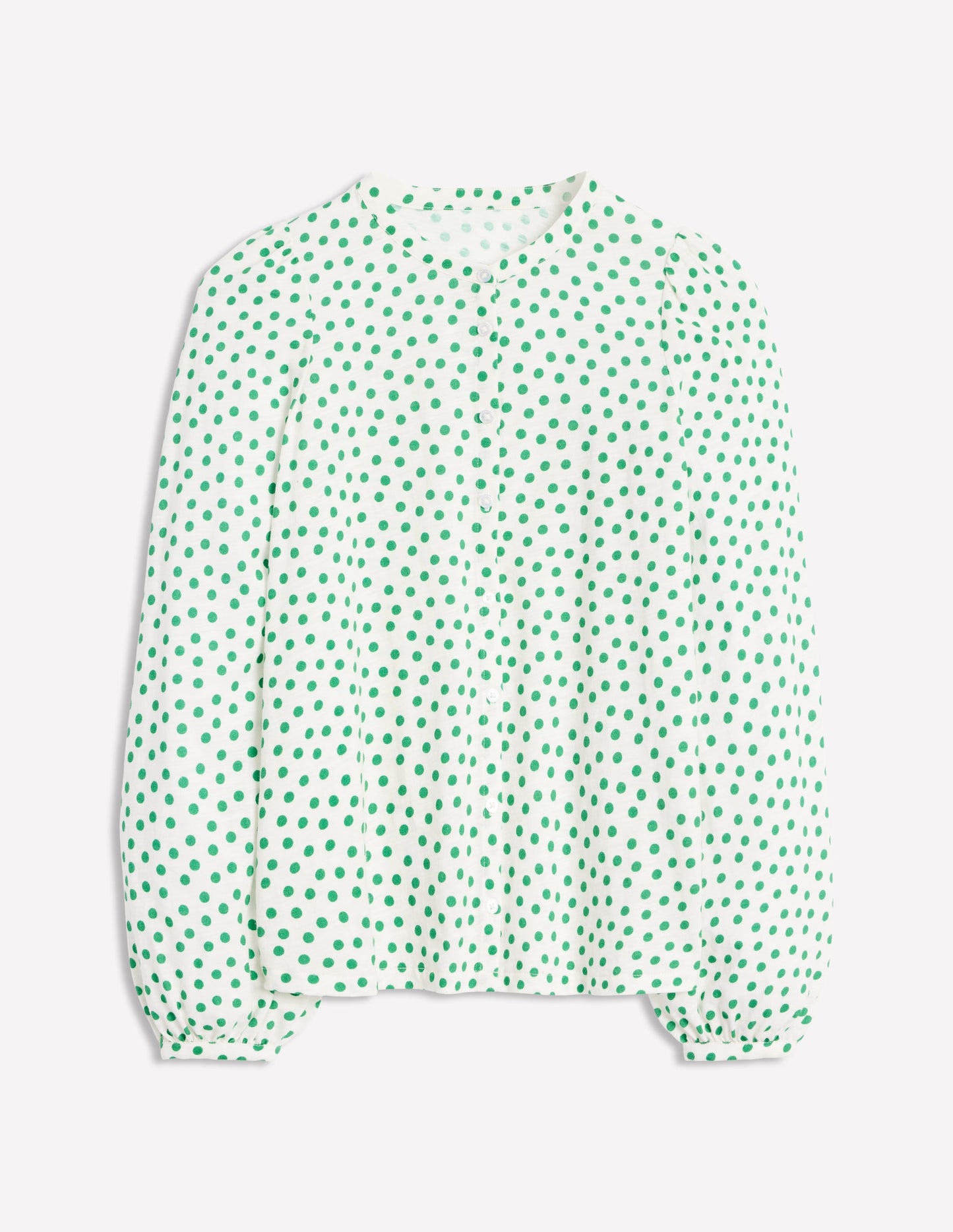 Marina Jersey Shirt-Ivory, Abstract Dot