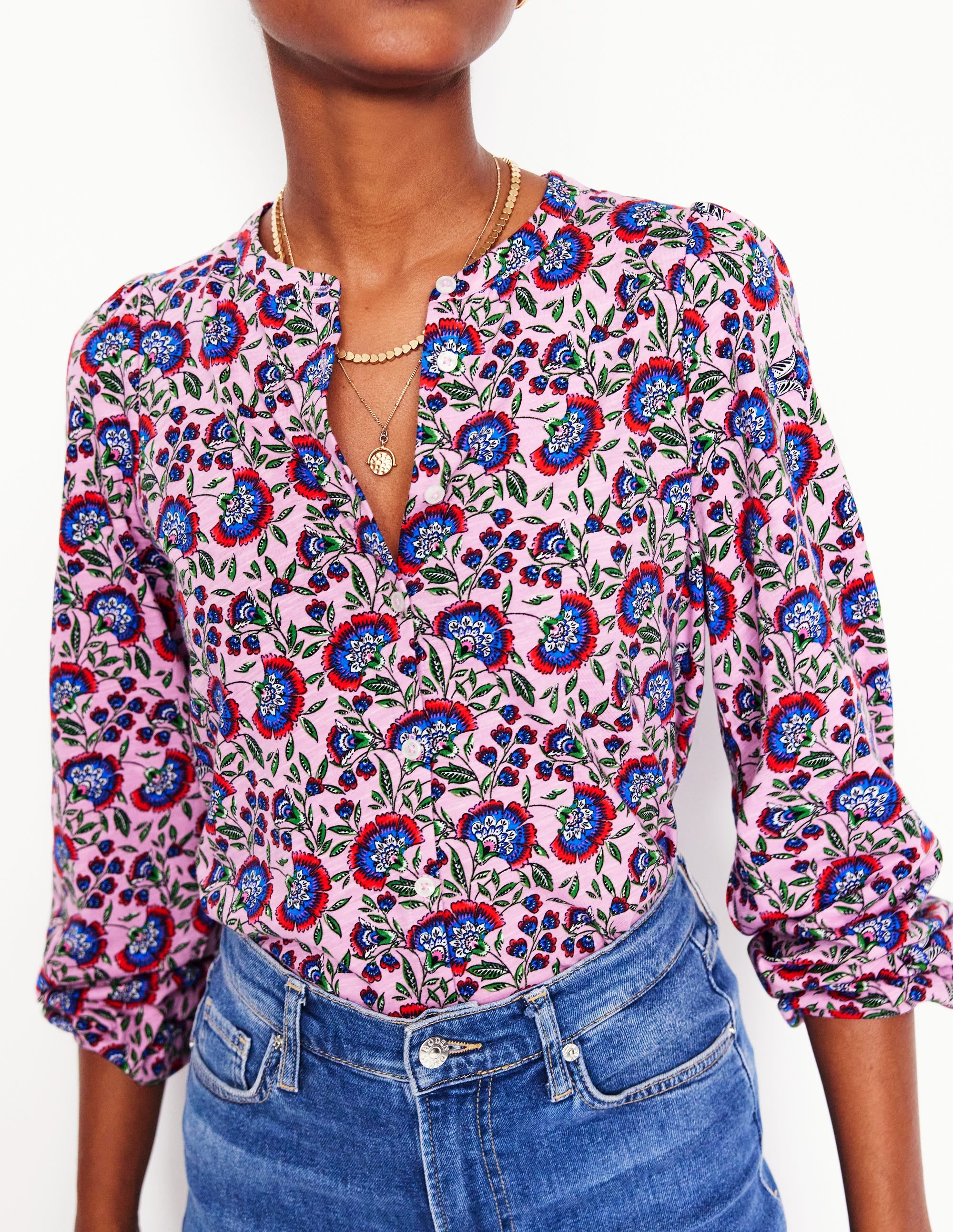 Chemise Marina en jersey-Lavande tendre, motif Decorative Vine - Image 3