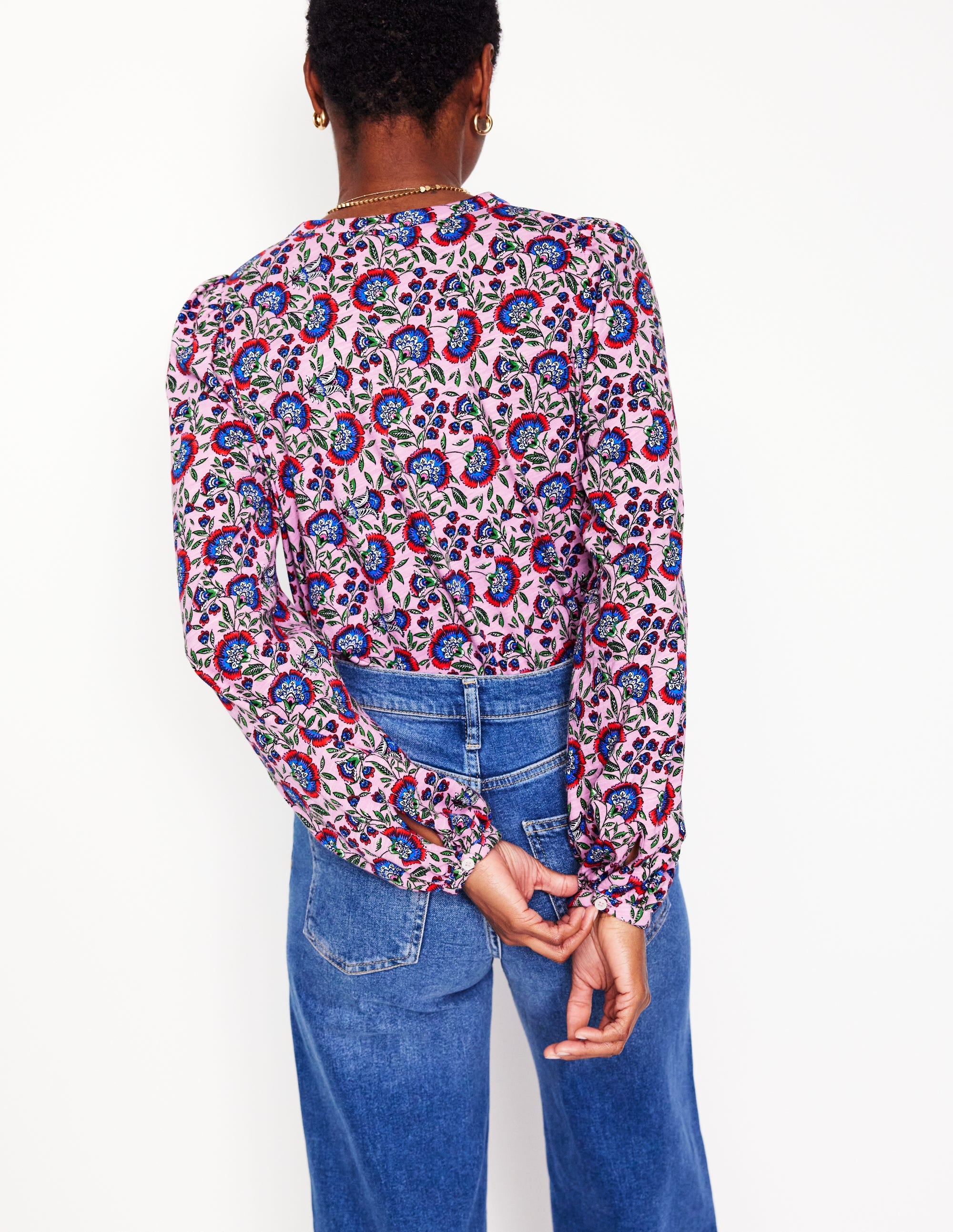 Chemise Marina en jersey-Lavande tendre, motif Decorative Vine - Image 4