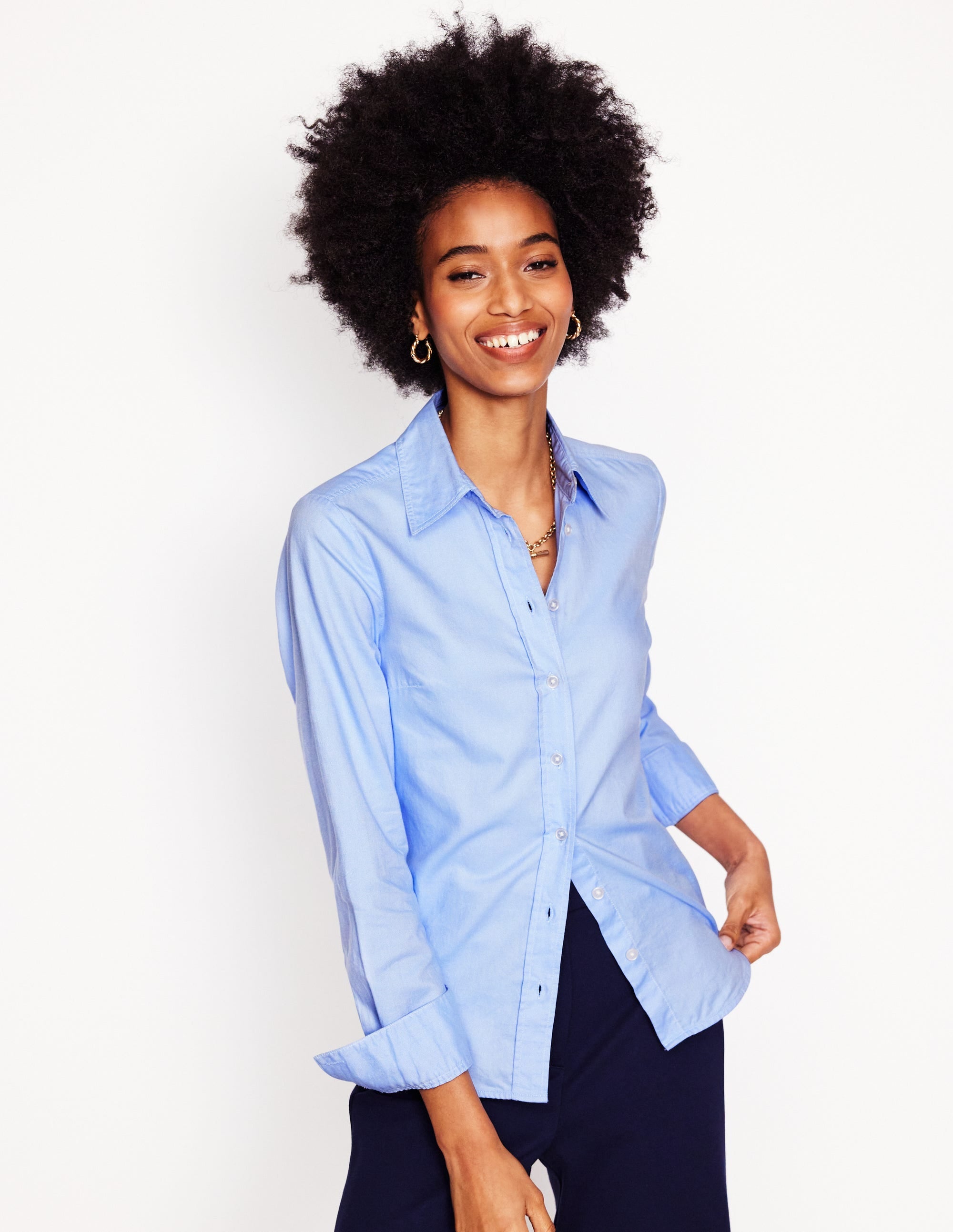 Sienna Baumwollhemd-Oxford-Blau - Image 2