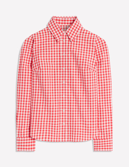 Sienna Cotton Shirt-Jam Red Gingham