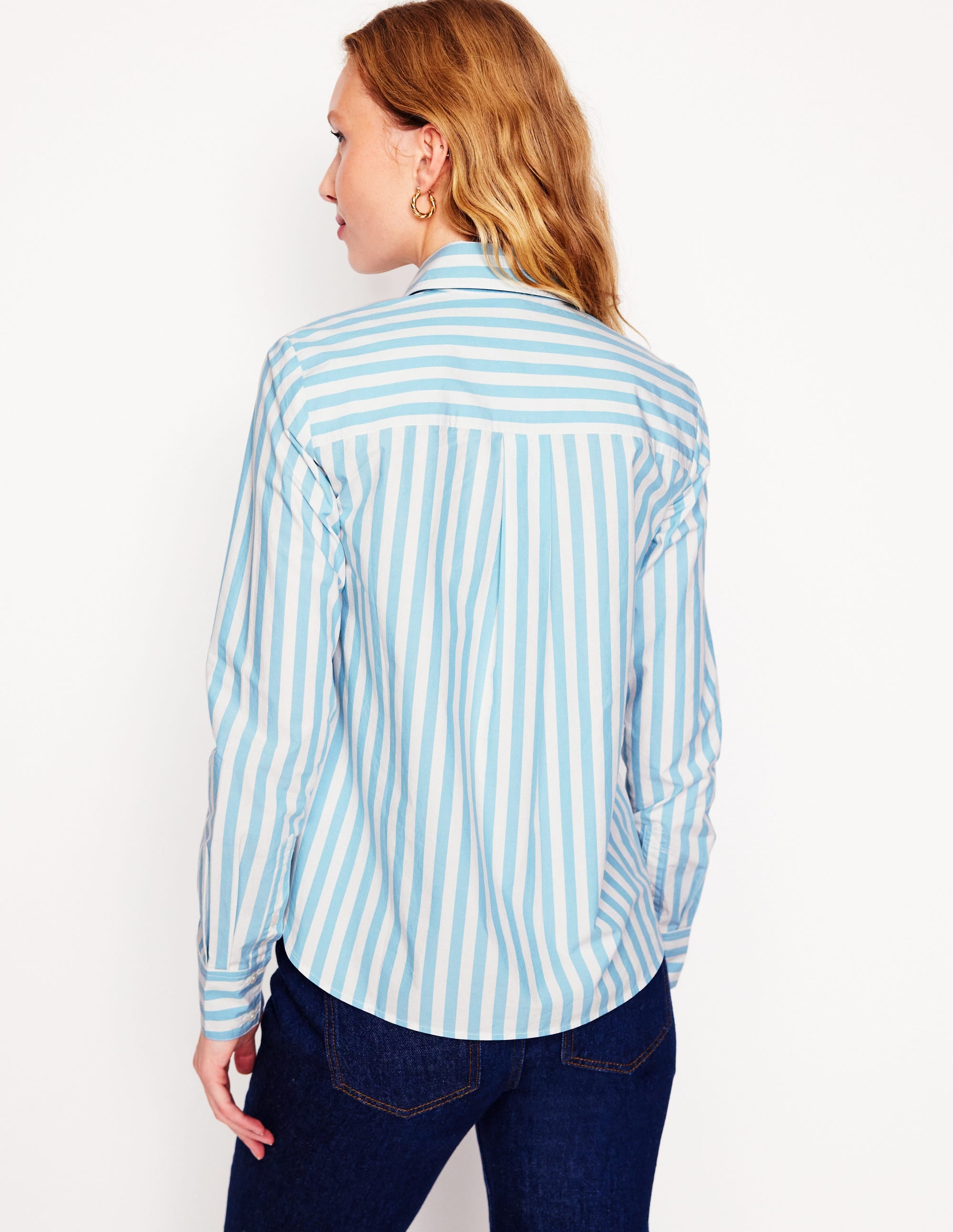 Chemise Sienna en coton-Rayé bleu œuf de cane - Image 3