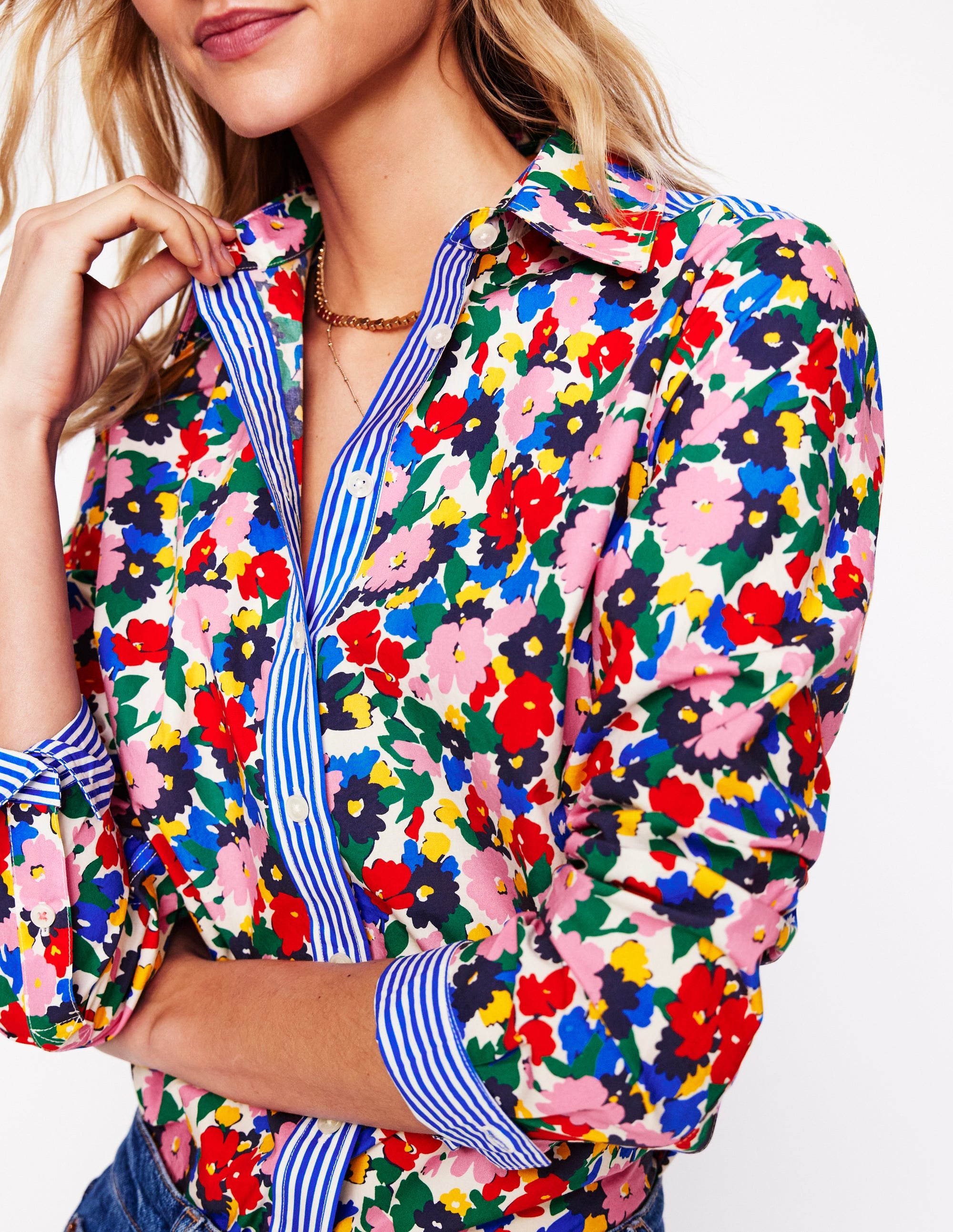 Chemise Sienna en coton-Multi, motif Painterly Meadow - Image 2