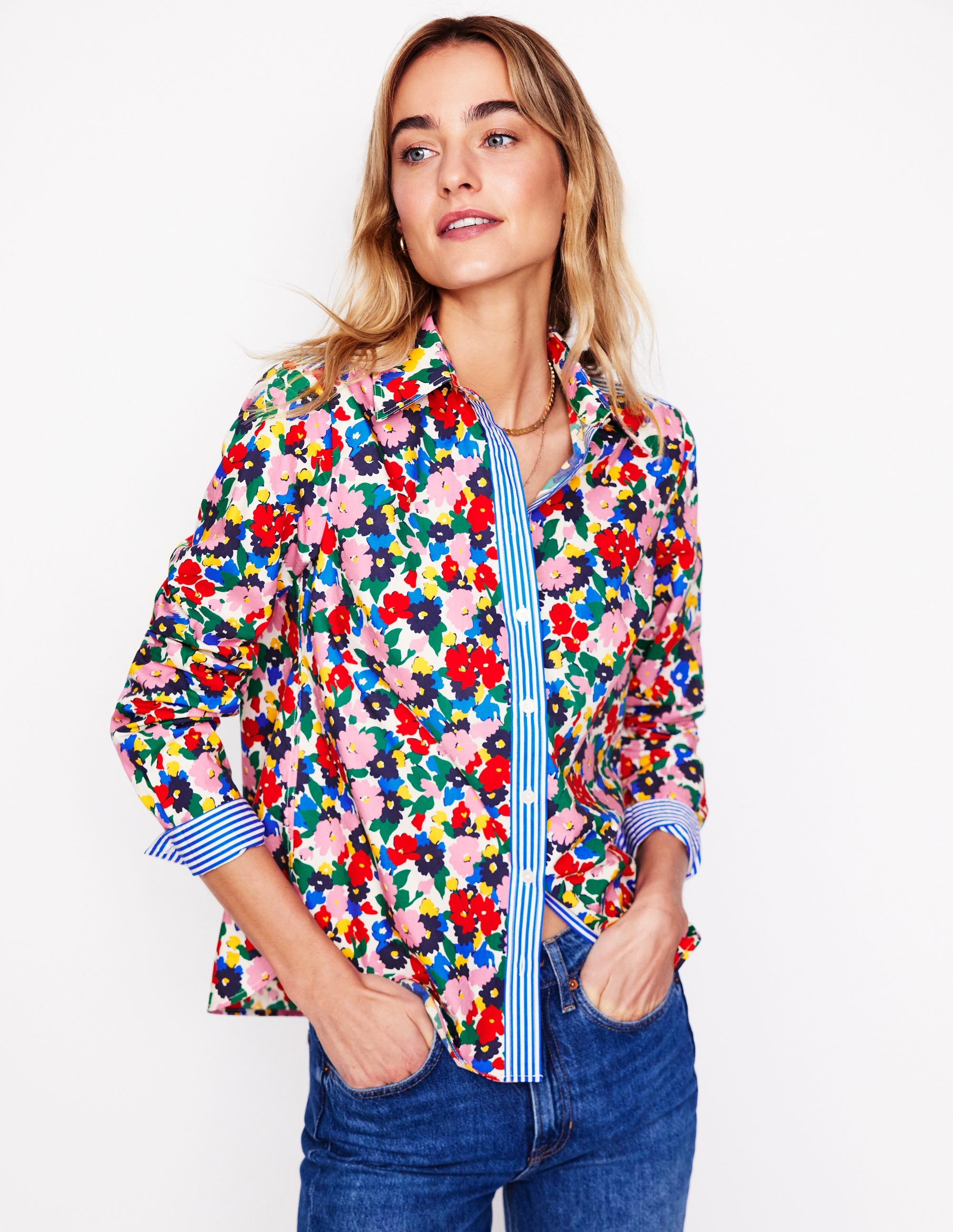 Chemise Sienna en coton-Multi, motif Painterly Meadow - Image 4