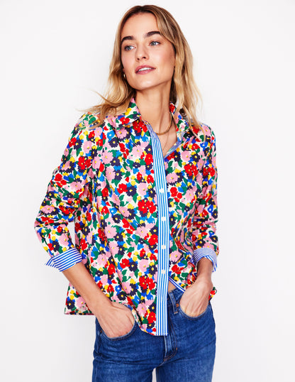 Sienna Cotton Shirt-Multi, Painterly Meadow